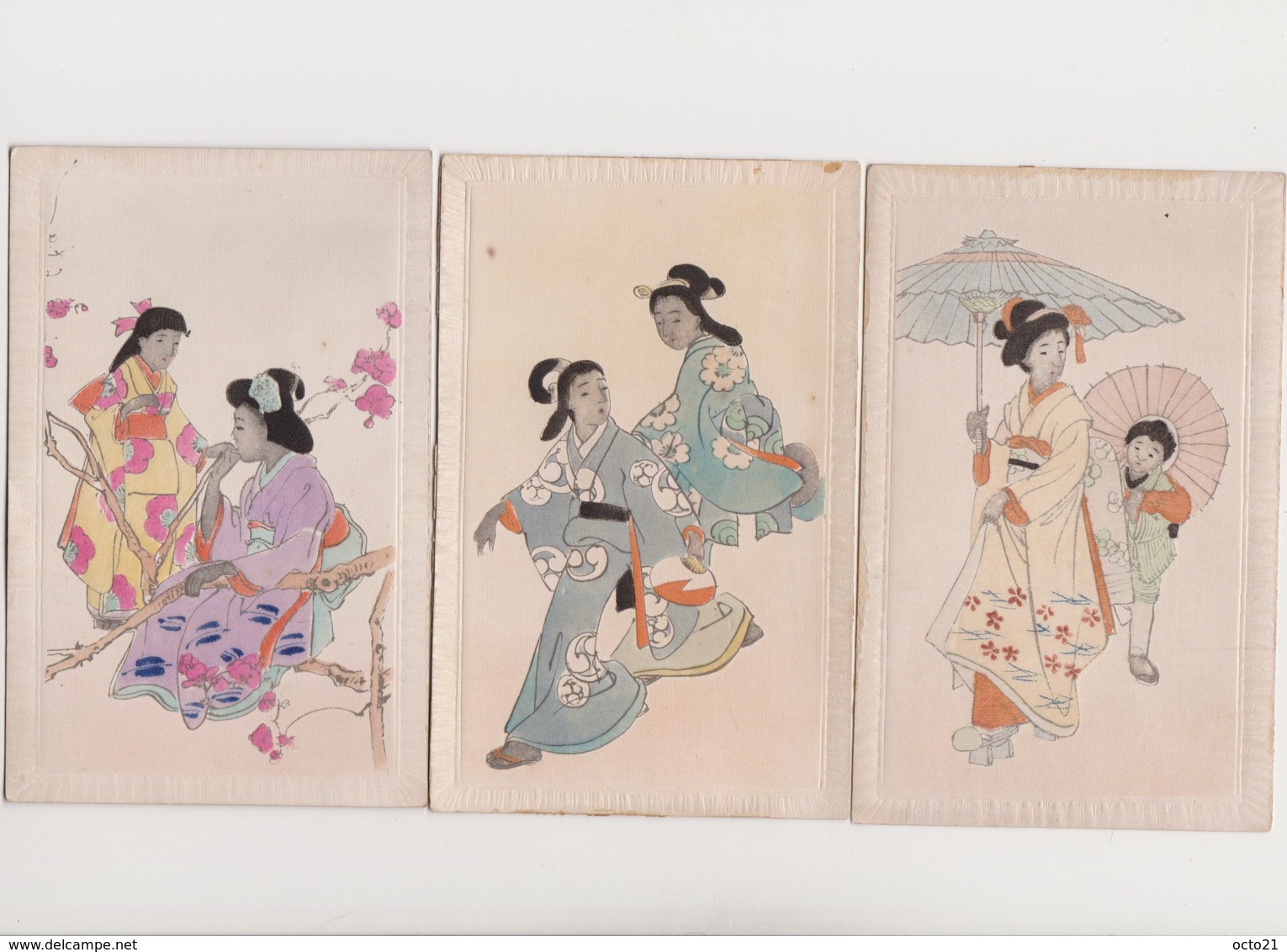 3 Jolies  Cpa Japonaises Fantaisie / Femmes En Costume Traditionnel - Autres & Non Classés