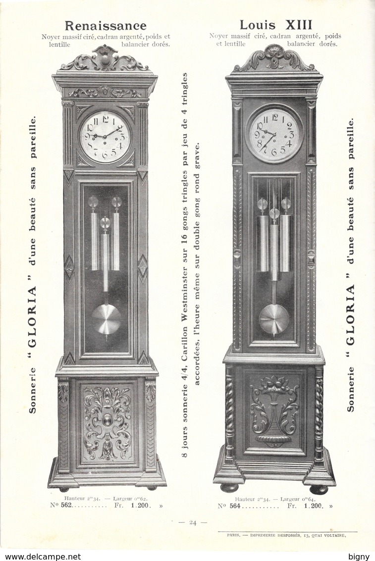 Catalogue  Spécial Des Carillons  " WESTMINSTER "  Marque "J. ETOILE - Wanduhren