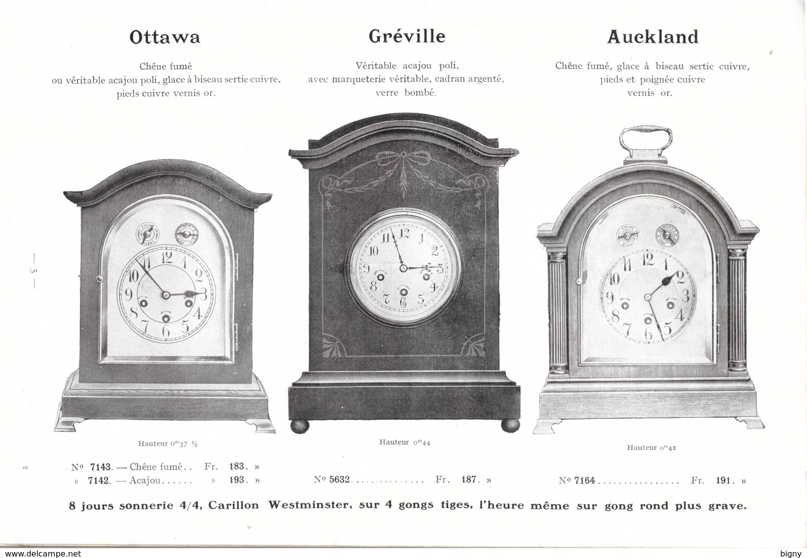 Catalogue  Spécial des Carillons  " WESTMINSTER "  Marque "J. ETOILE