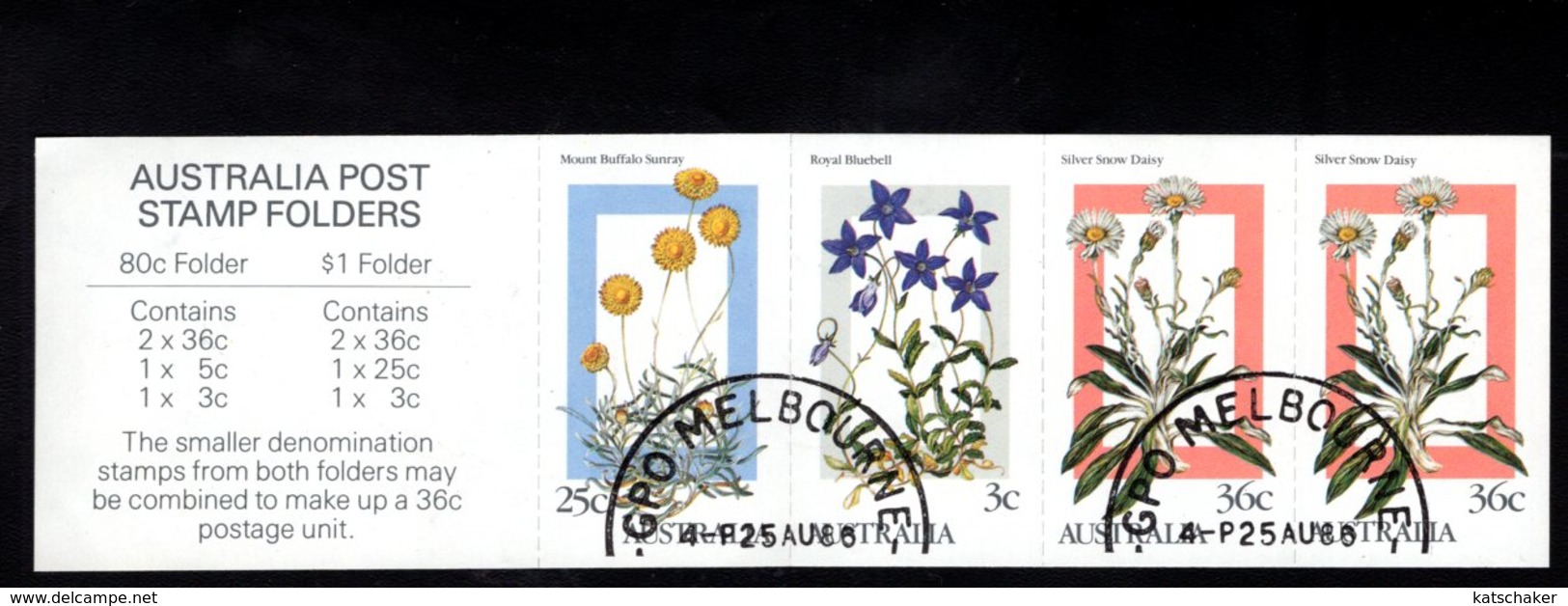 909021892 1986  SCOTT 996B  FIRST DAY CANCEL -  BOOKLET PANE ALPINE WILDFLOWERS - Oblitérés