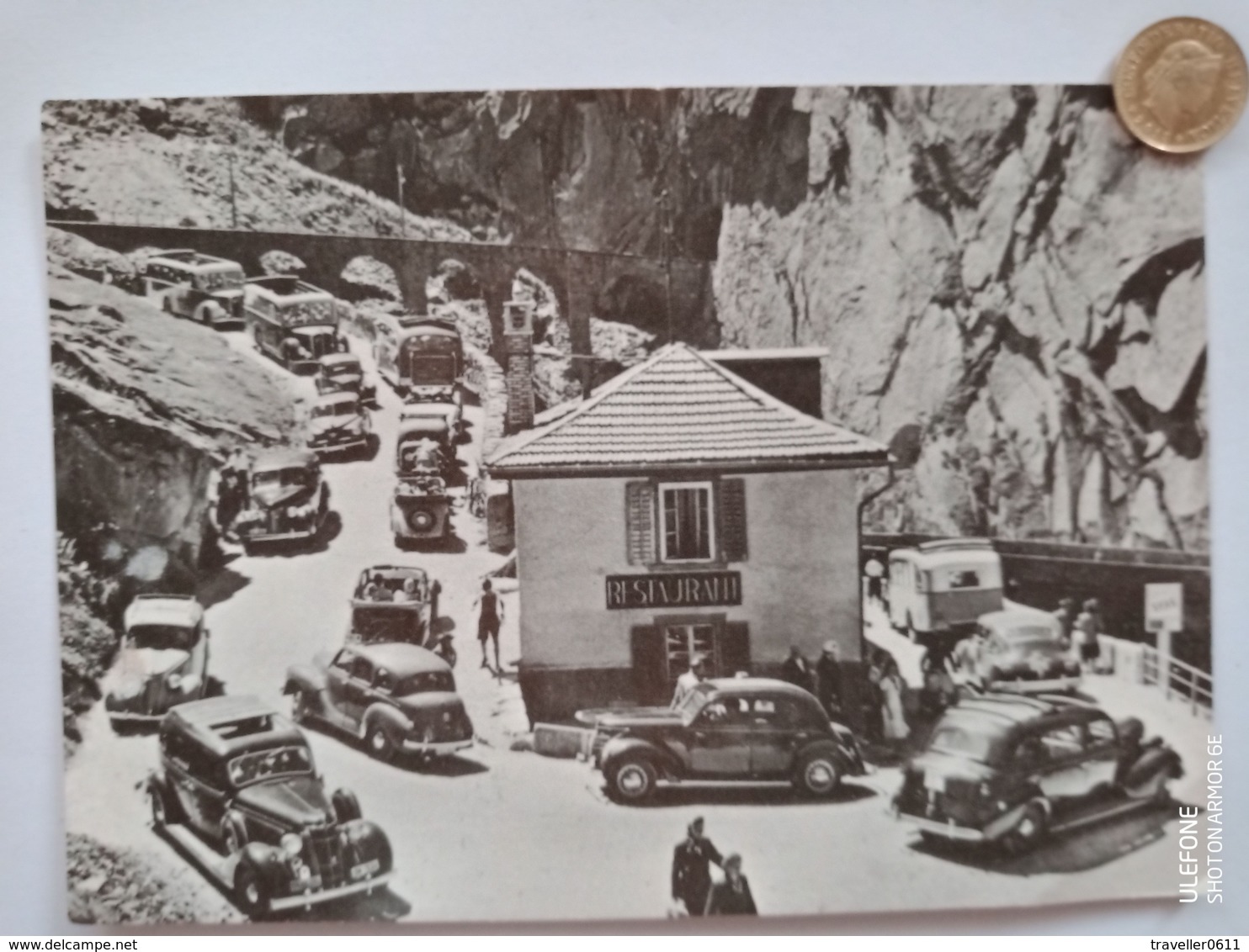 Gotthard-Strasse, Restaurant "Teufels Brücke",Autos, 40 Er - Other & Unclassified