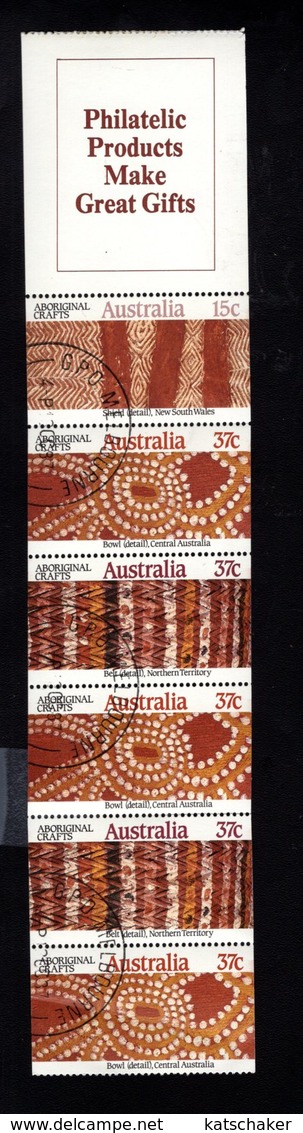 909028882 1987  SCOTT 1051A FIRST DAY CANCEL - BOOKLET PANE  ABORIGINAL CRAFTS - Oblitérés