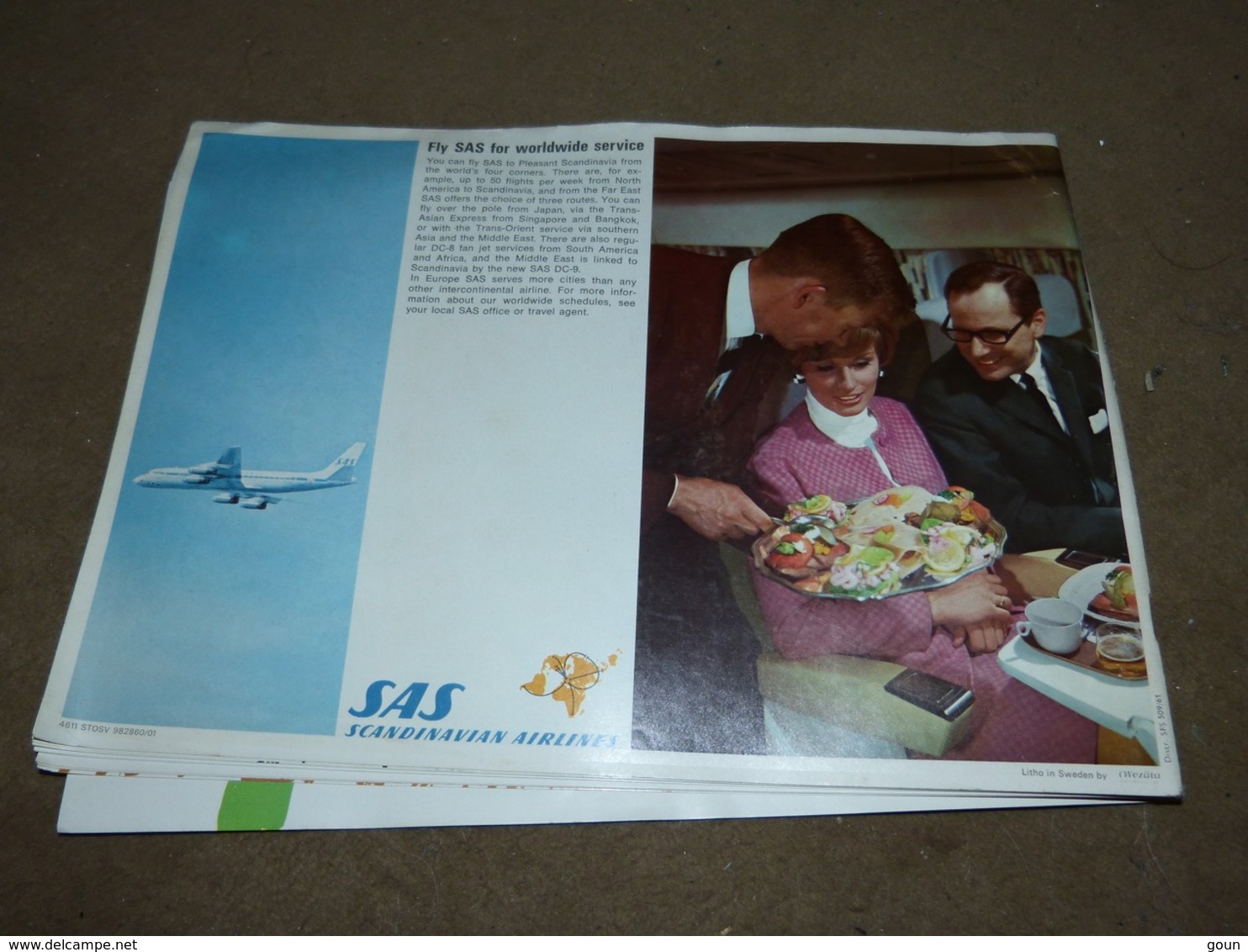 Revue Commerciale SAS Scandinavian AIrlines 1961 Tourisme Carte Des Vols - Autres & Non Classés