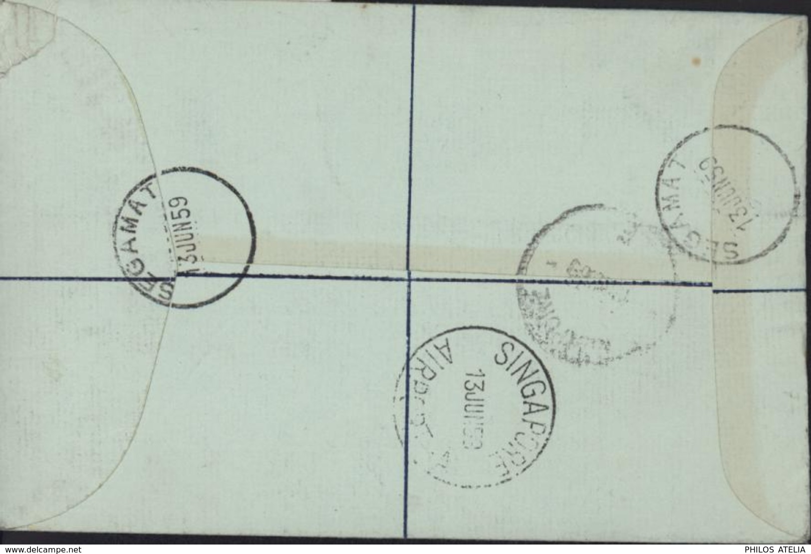 YT 118A X3 Malaya Registered Segamat CAD Segamat 13 Jun 59 Transit Segamat 13 6 Et Singapore Air ? 13 6 - Malaya (British Military Administration)