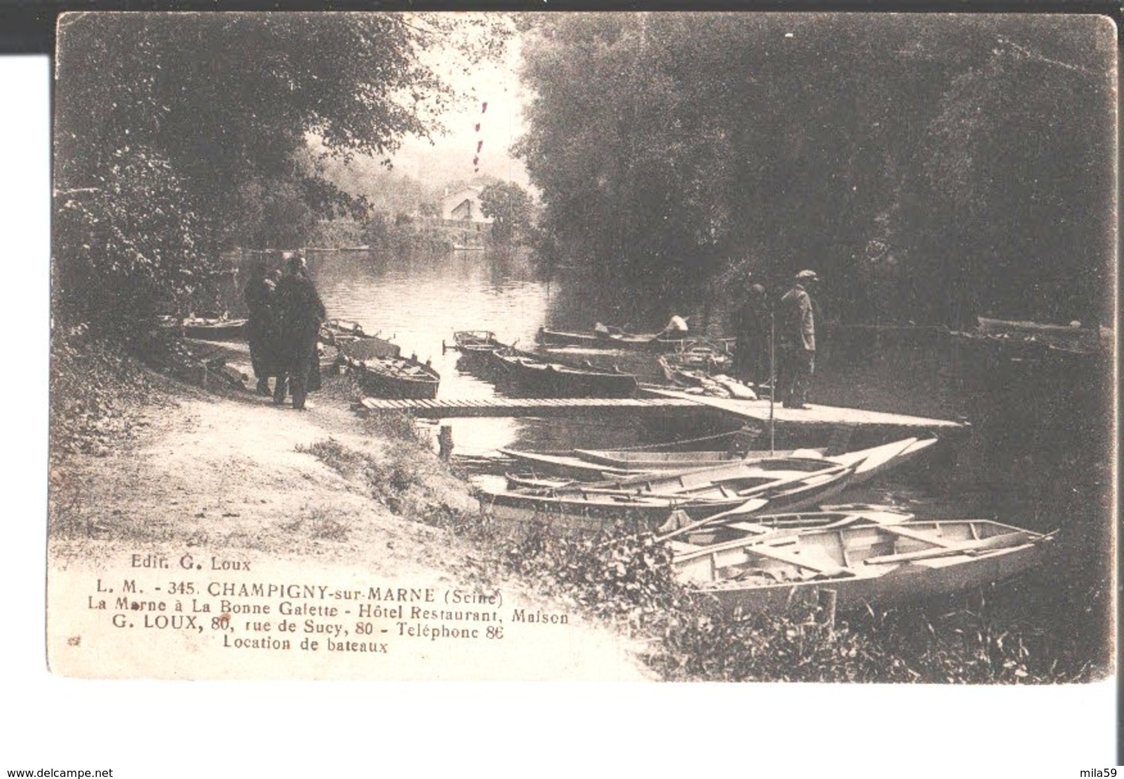 345. Champigny Sur Marne. La Marne à La Bonne Galette. De R. Leroy Maurice à M. Et Mme Leroy Gilbin à Bazeilles. - Champigny