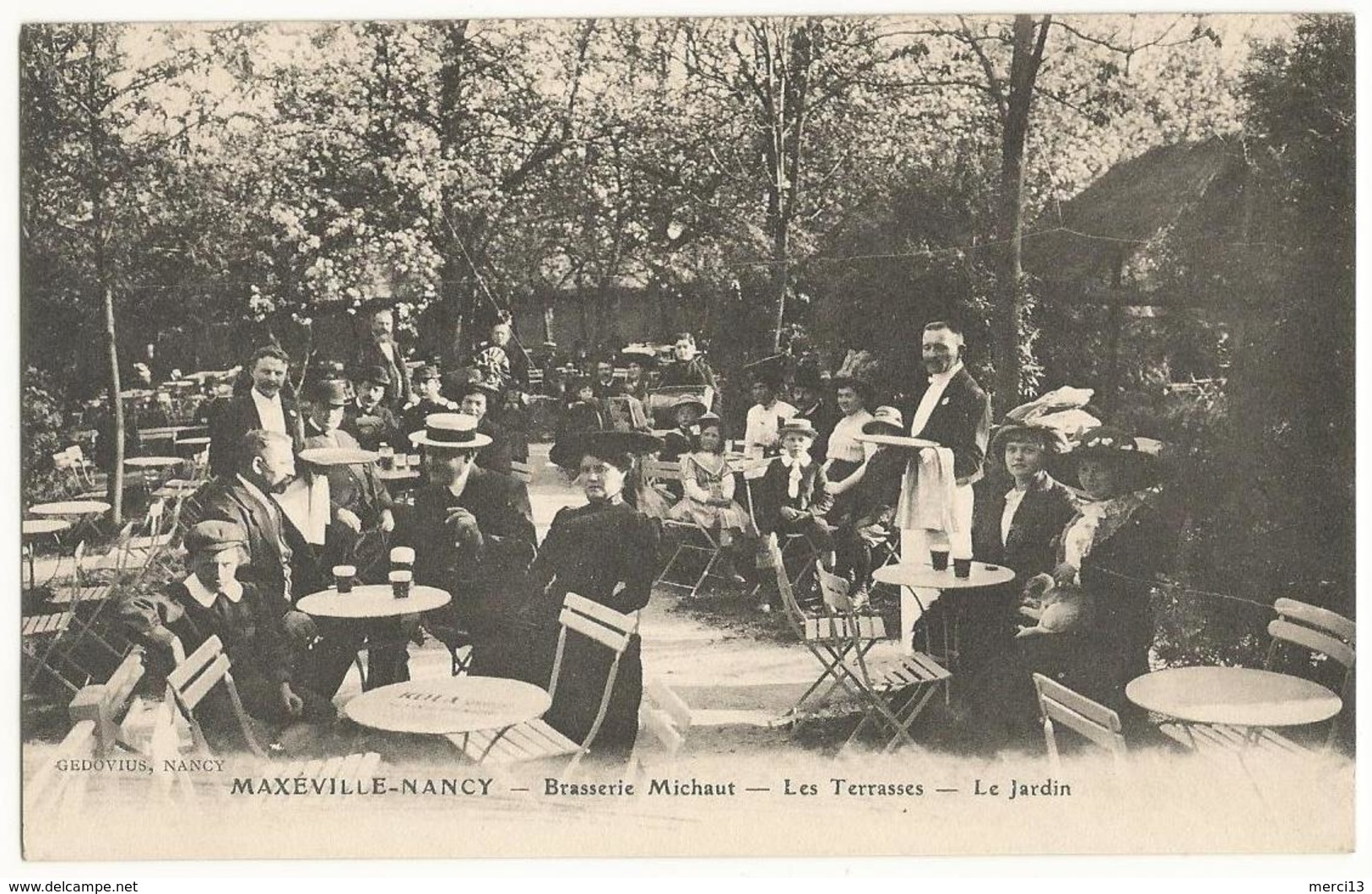 MAXEVILLE-NANCY (54) – Brasserie Michaut. Les Terrasses. Le Jardin. Editeur Gedovius, Nancy. - Maxeville