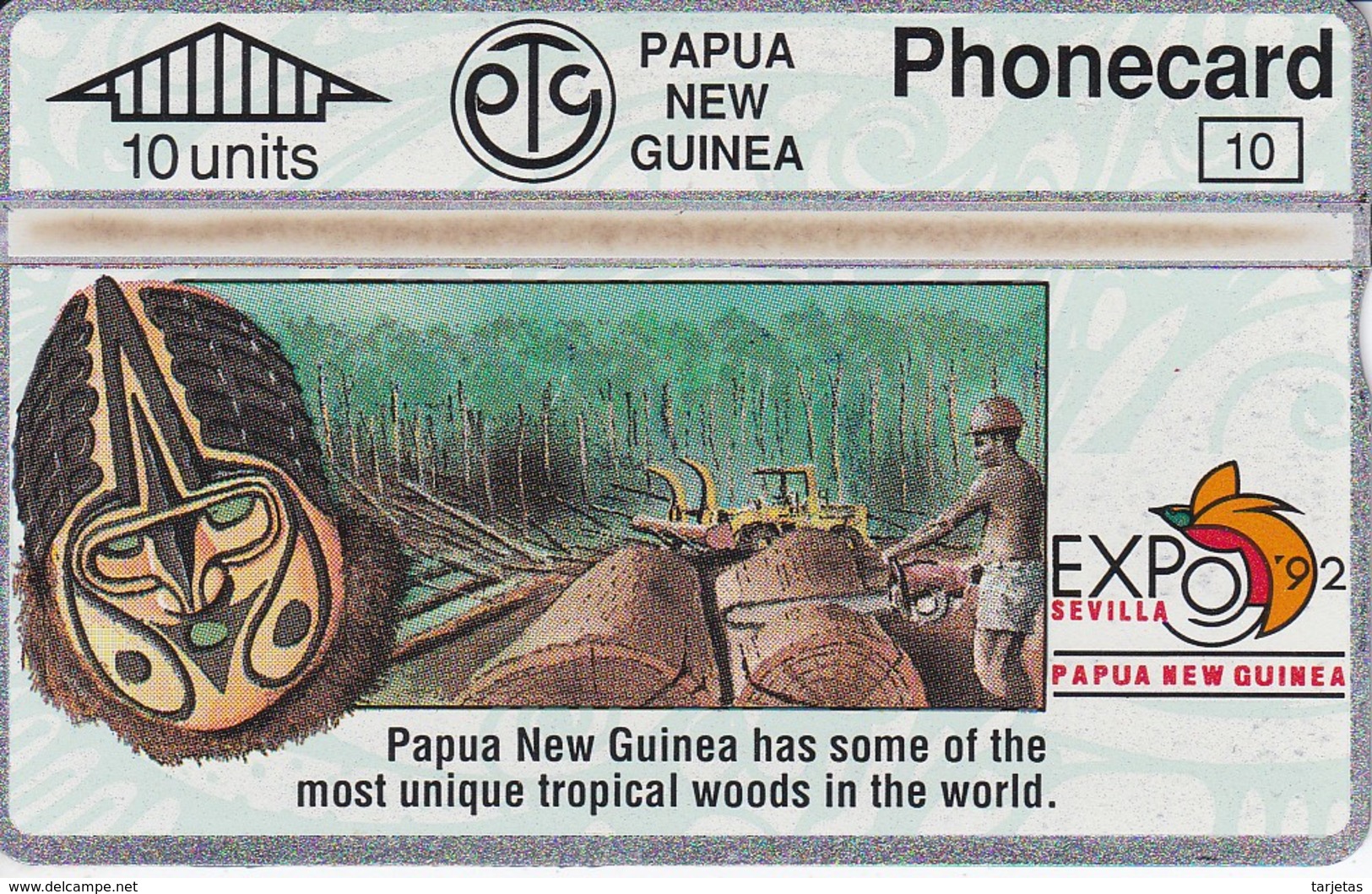 TARJETA DE PAPUA Y NUEVA GUINEA EXPO 92 SEVILLA (306D) (NUEVA-MINT) - Papua Nueva Guinea