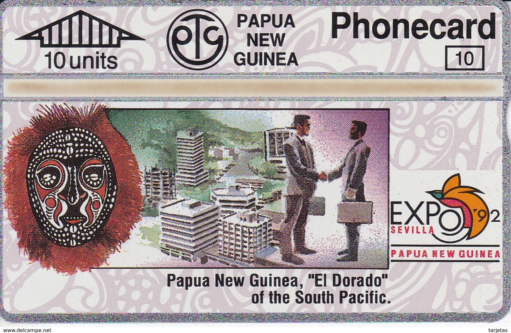 TARJETA DE PAPUA Y NUEVA GUINEA EXPO 92 SEVILLA (306D) (NUEVA-MINT) - Papua Nueva Guinea