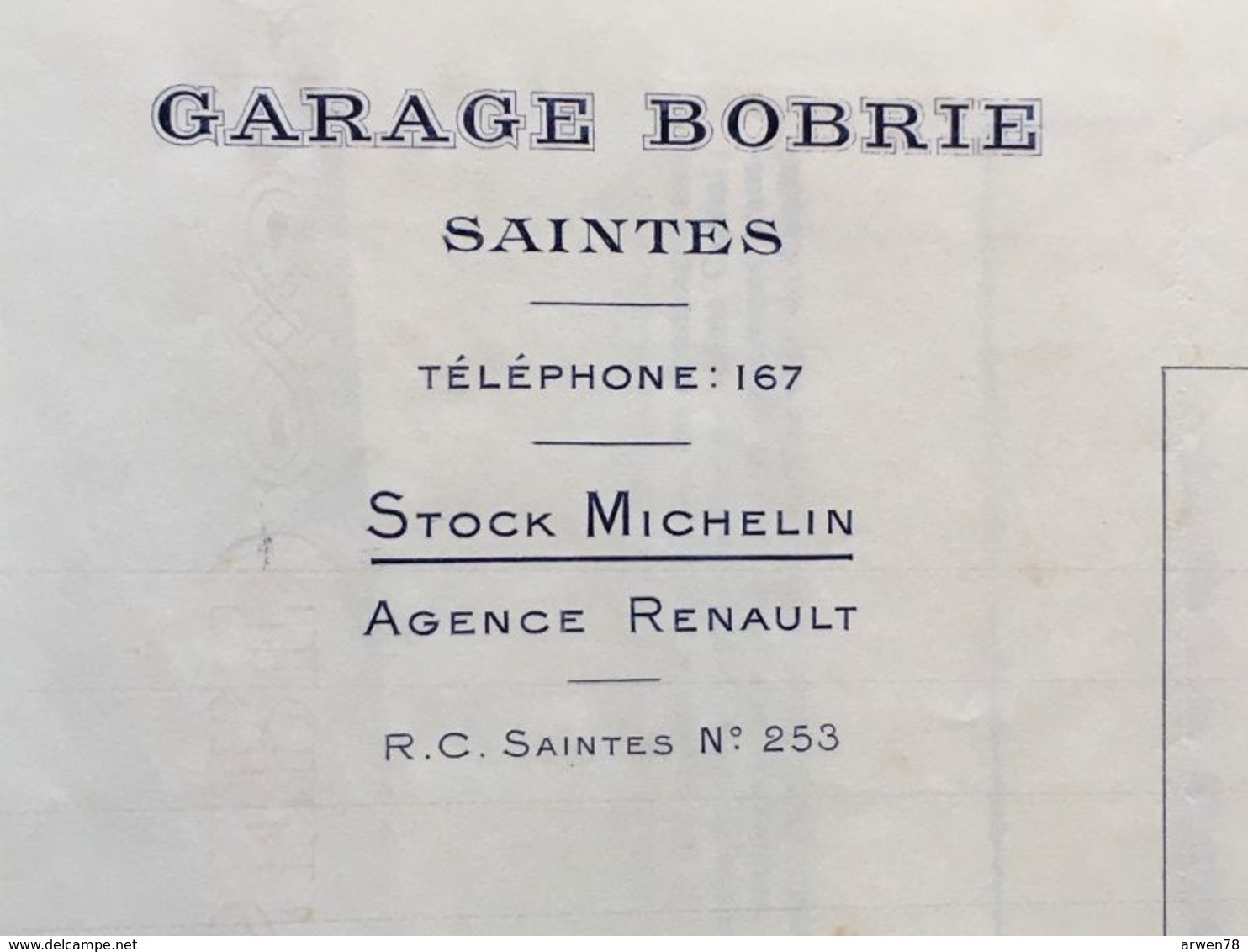 Dossier Concernant L'auto Automobile Voiture Garage Assurance Etc...  Saintes Charente Maritime - 1900 – 1949