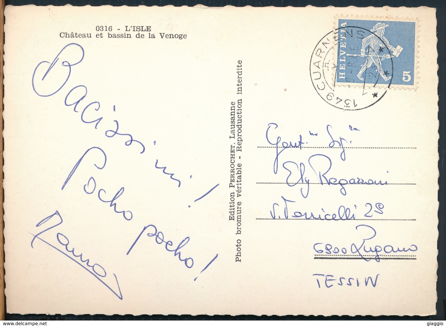 °°° 16018 - SVIZZERA - VD - L'ISLE - CHATEAU ET BASSIN DE LA VENOGE- 1965 With Stamps °°° - L'Isle