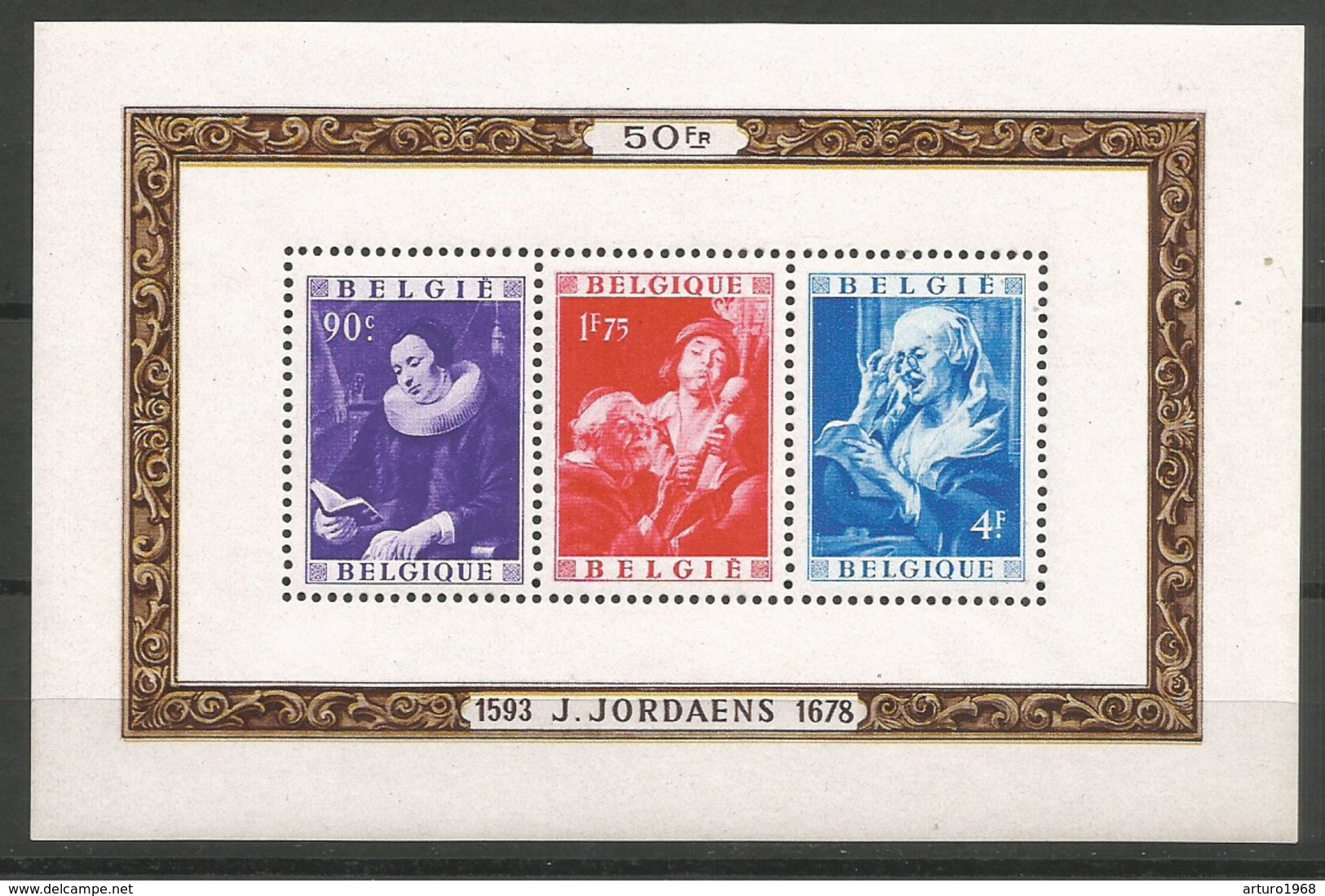 Belgique Belgie COB BL27 Bloc Feuillet MNH / NSC / ** 1949 Jordaens - 1924-1960