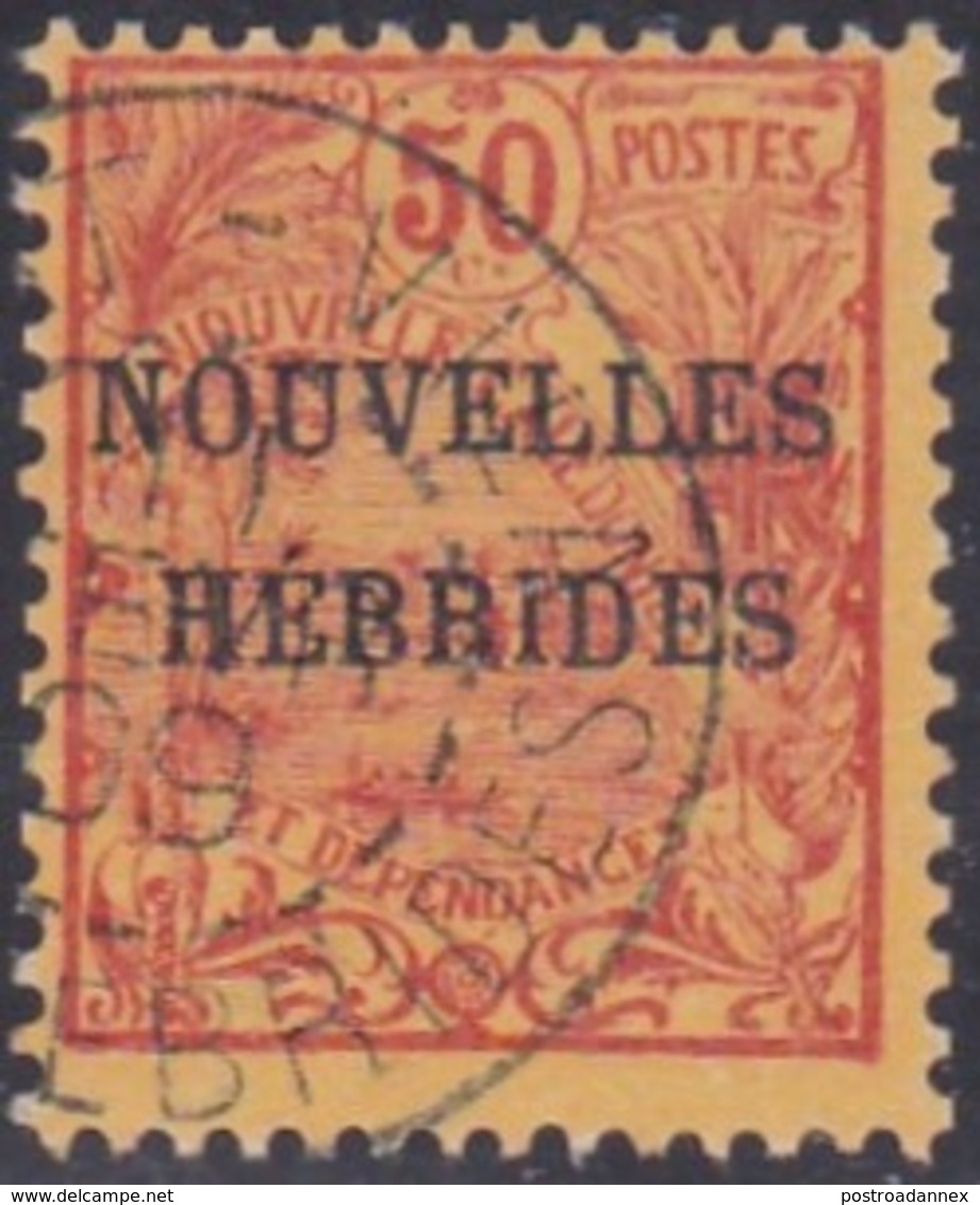 New Hebrides, Scott #4, Used, New Caledonia Overprinted, Issued 1908 - Used Stamps
