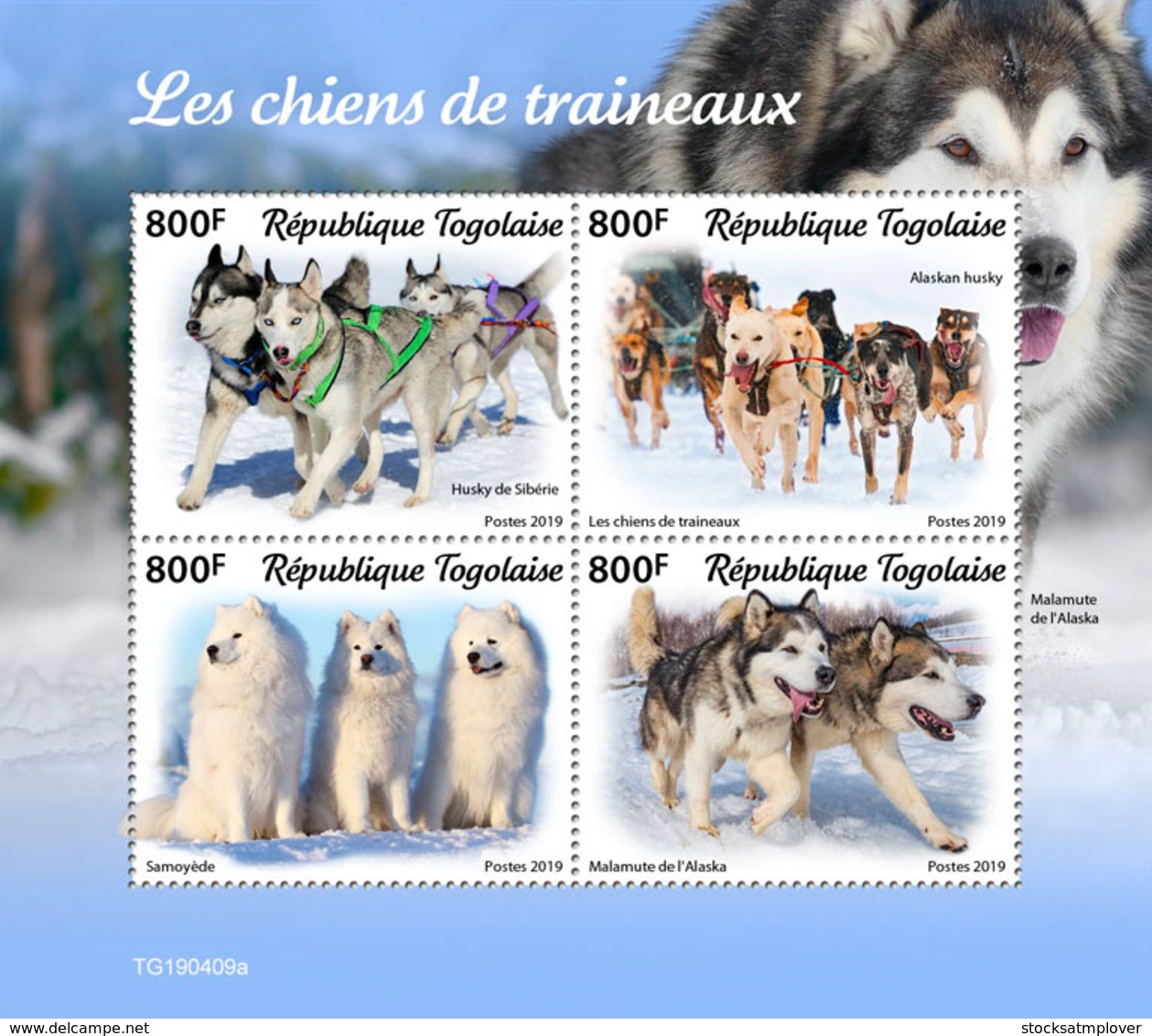 Togo 2019 Fauna  Sledge Dogs S201911 - Togo (1960-...)