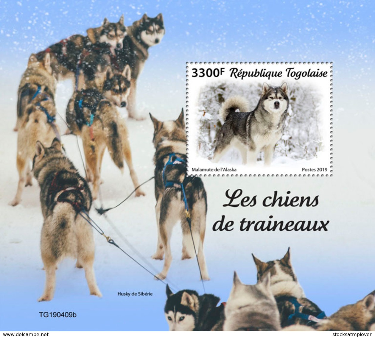 Togo 2019 Fauna  Sledge Dogs S201911 - Togo (1960-...)