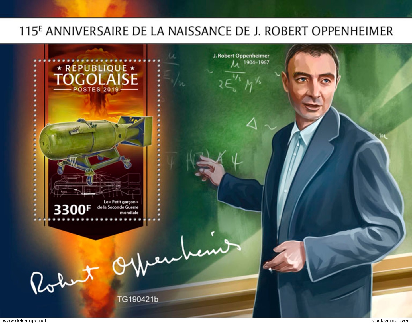 Togo 2019    Robert Oppenheimer ,  Atom Bomb   S201911 - Togo (1960-...)