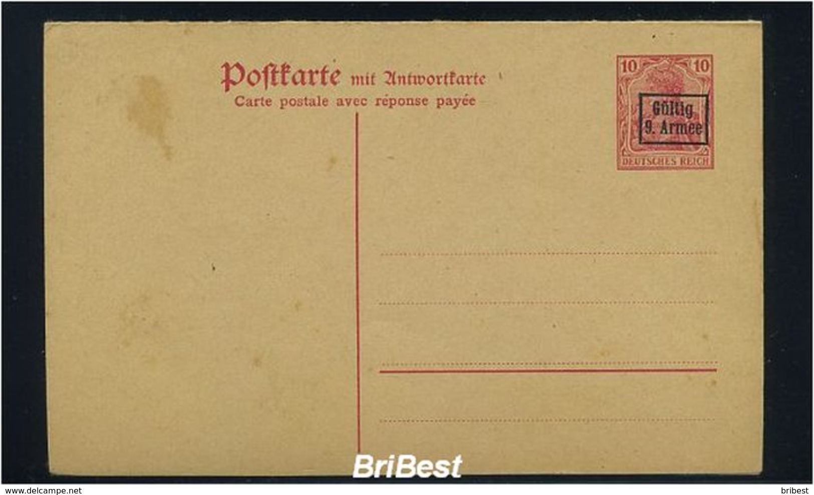 9. Armee 1918 Ganzsache P1 Postfrisch (86423) - Besetzungen 1914-18