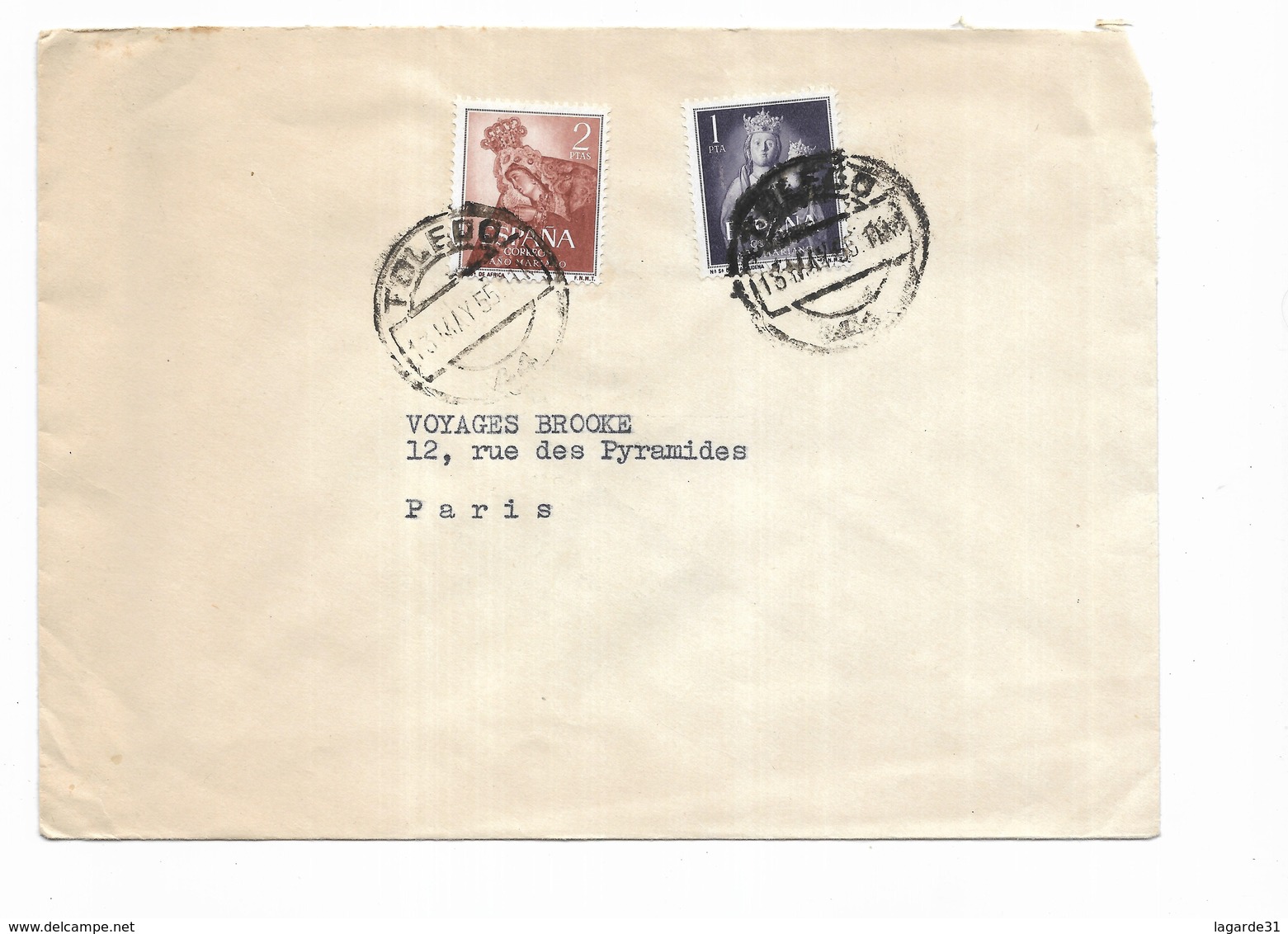 1955 ESPAGNE HOTEL CARLOS V TOLEDO - Frankeermachines (EMA)