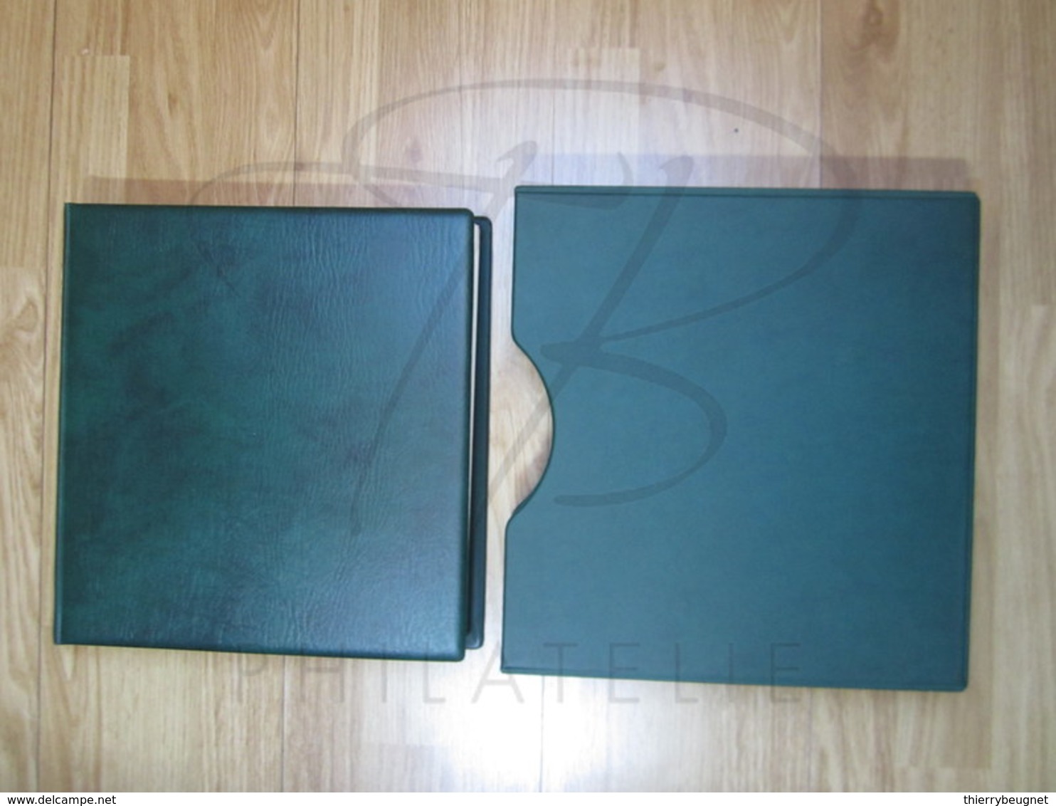 VEND ALBUM AVEC FEUILLES LINDNER ( POUR BLOCS , CARNETS , ... ) + BOITIER , VERT !!! (b) - Reliures Et Feuilles