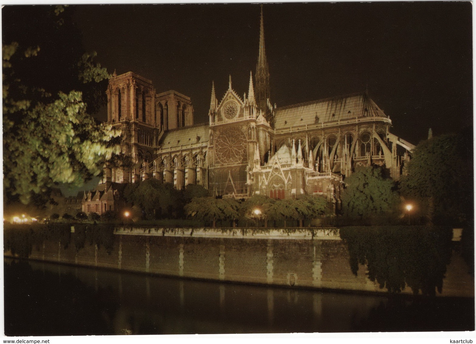 Paris, La Nuit - Notre-Dame Illuminée, Cote Abside - Notre-Dame De Paris