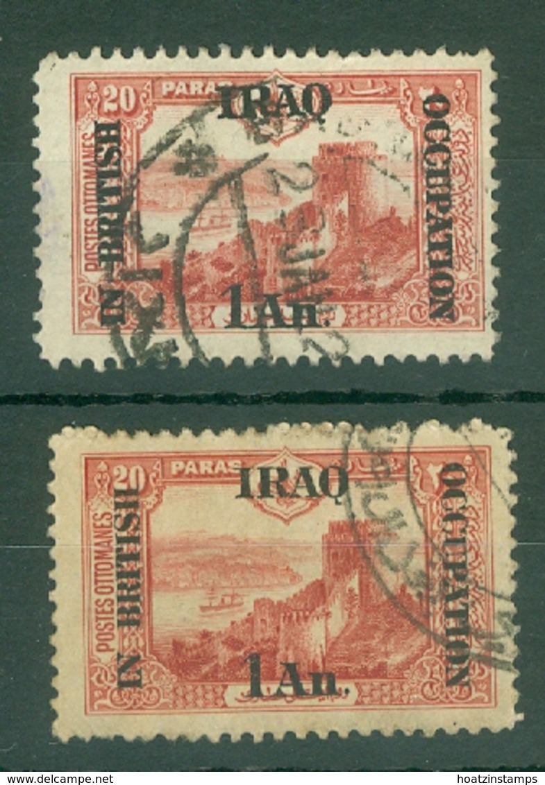 Iraq: 1918/21   Turkish Pictorial Issue - Surcharge   SG3   1a On 20pa   Used (x2) - Iraq
