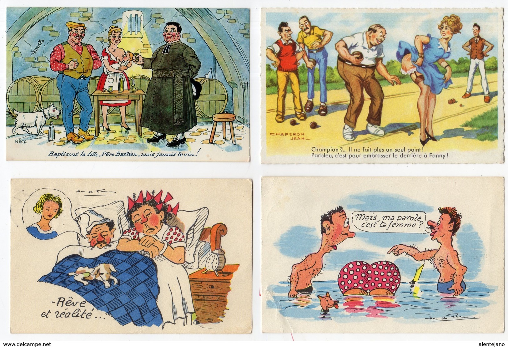 Lot De 6 Cartes Postales Illustrateurs Signés Et Non Signés - Non Classificati