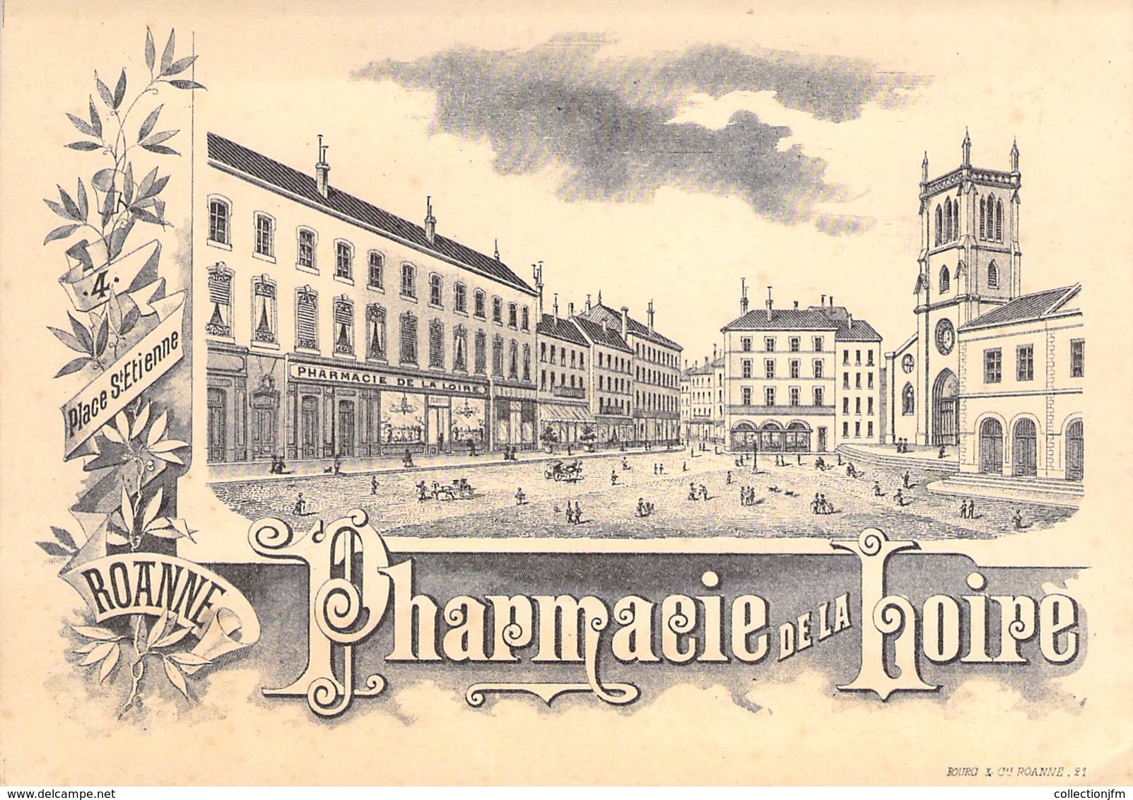 CPA / CARTE DE VISITE FRANCE 42 "Roanne, Pharmacie De La Loire, Place Saint Etienne" - Roanne