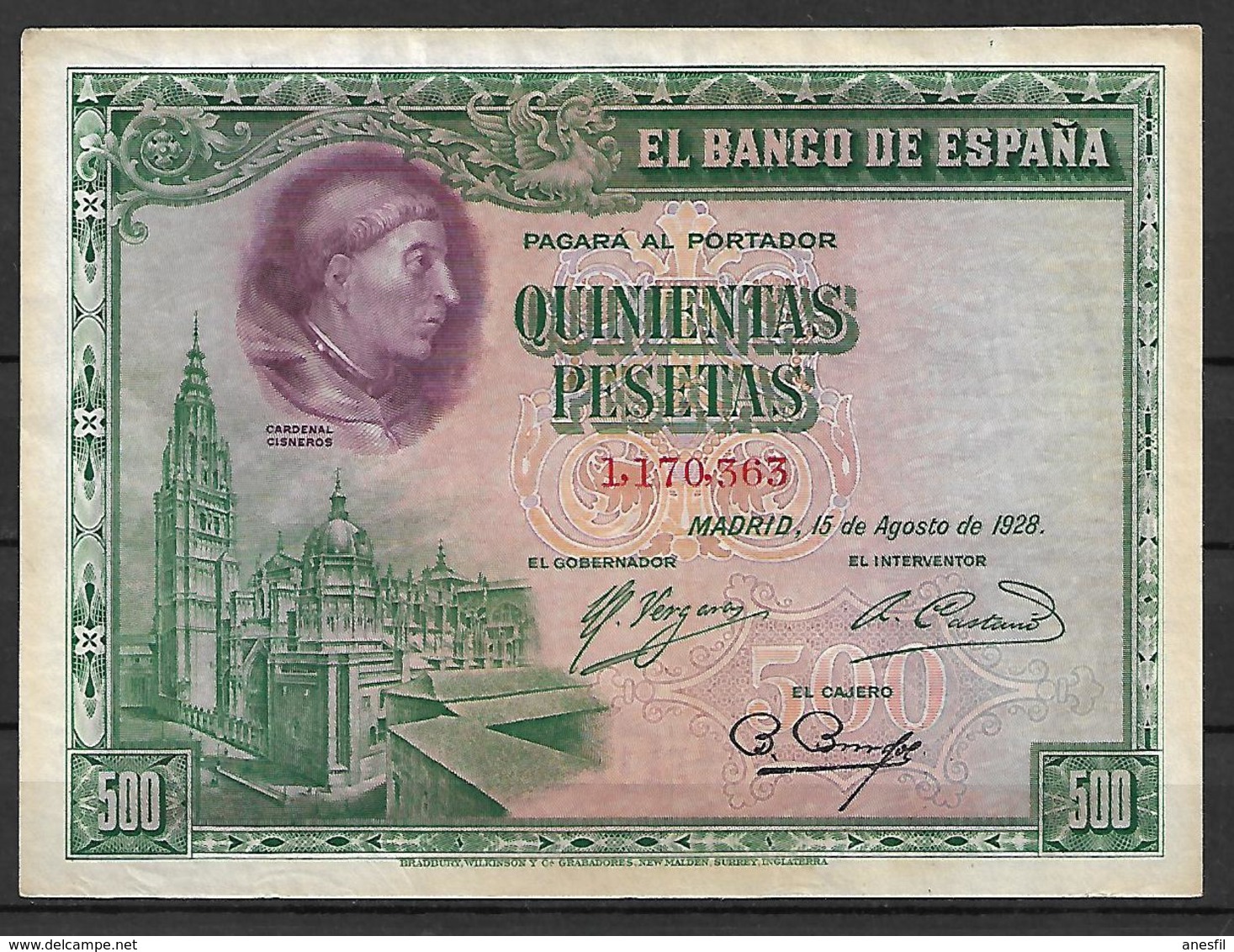 ESPAÑA, 1928 - 500 Pesetas