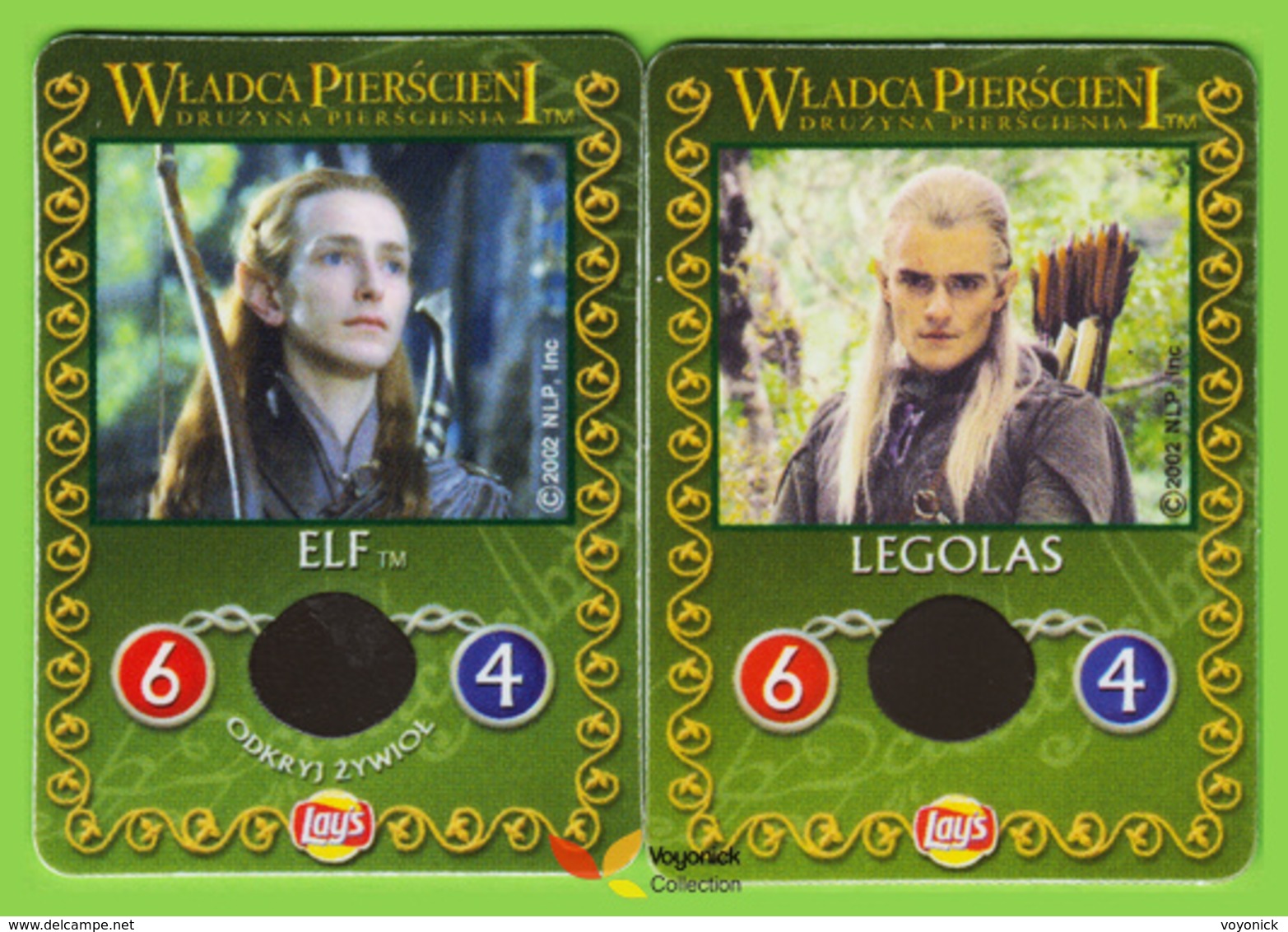 Voyo  LOTR - LAY'S - Two Cards  The Fellowship Of The Ring Both Sides Poland - Herr Der Ringe