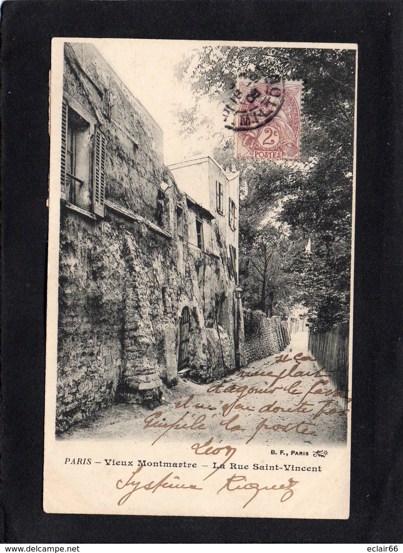75 Paris - 14 - Vieux Montmartre La Rue Saint Vincent - CPA Précurseur Année 1905 B.F Paris - Arrondissement: 14