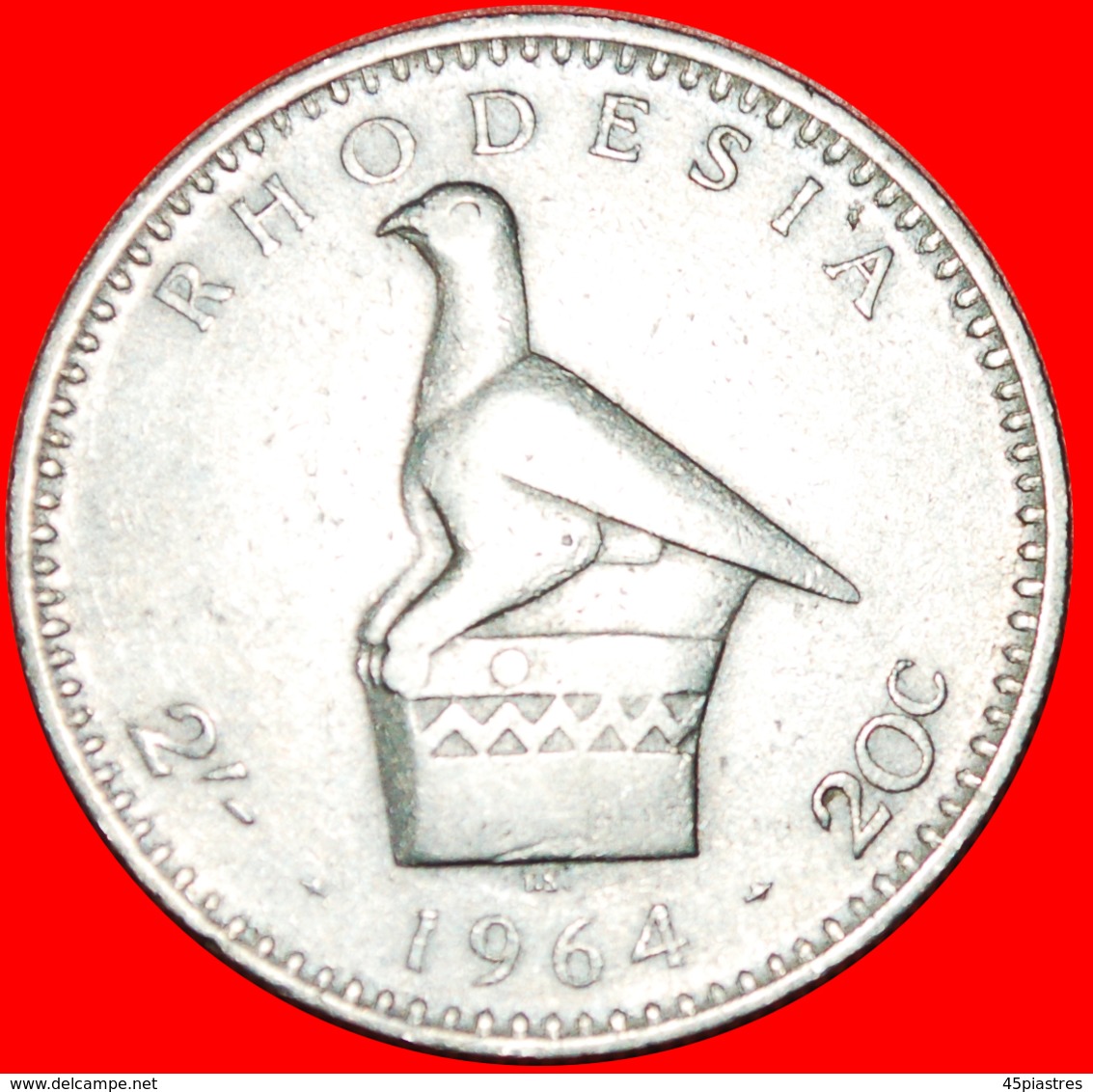 + SOUTH AFRICA : RHODESIA ★ 2 SHILLINGS  20 CENTS 1964 BIRD! LOW START ★ NO RESERVE! - Rhodesien
