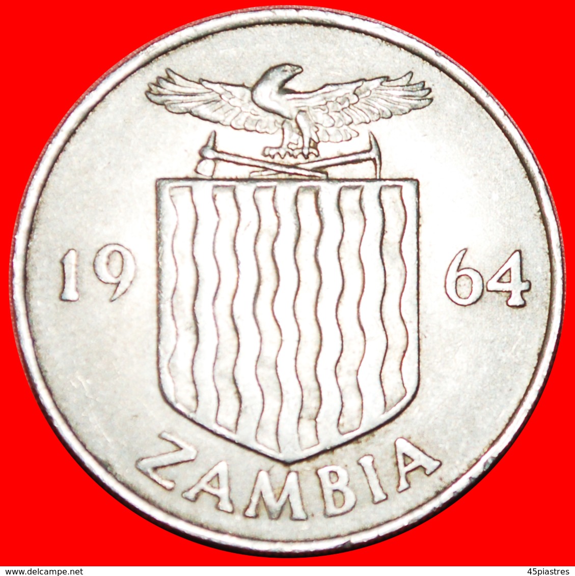 + GREAT BRITAIN: ZAMBIA ★ 2 SHILLINGS 1964 REEDBUCK! LOW START ★ NO RESERVE! - Zambia