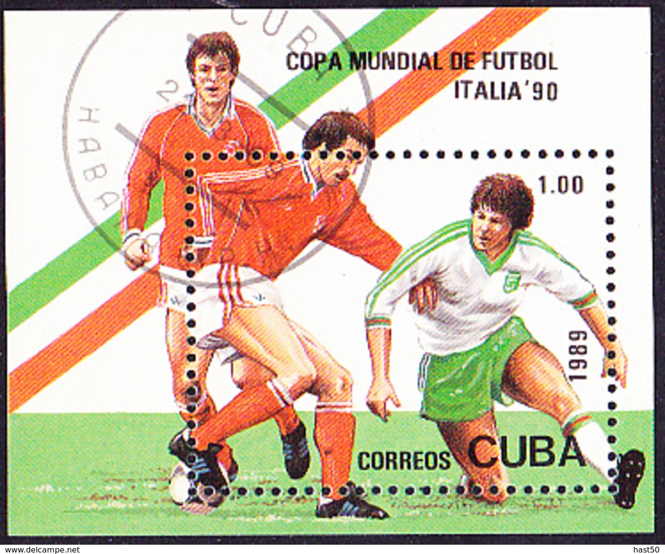 Kuba Cuba - Fußball-WM Italien (MiNr: Bl. 117) 1990 - Gest Used Obl - Blocchi & Foglietti