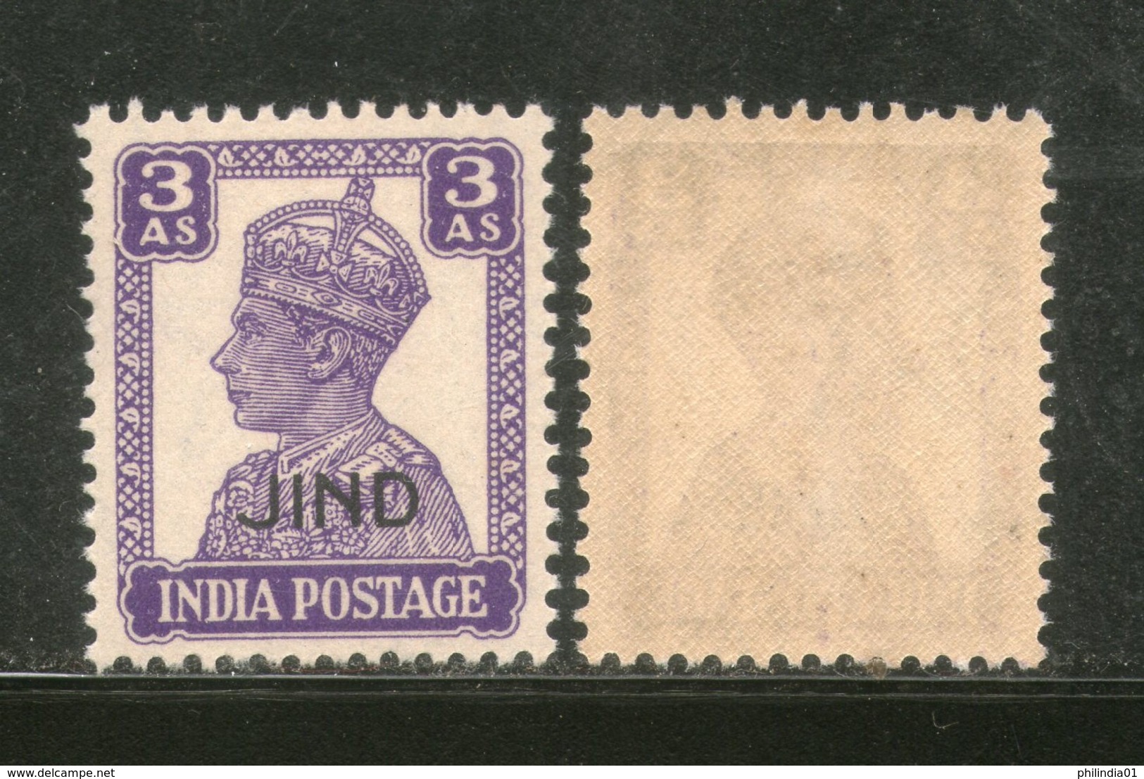 India JIND /JHIND State KG VI 3As SG 144 / Sc 172 Cat �25 MNH - Jhind