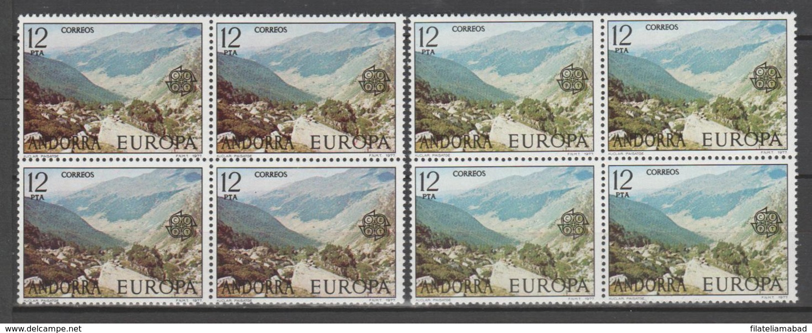 ANDORRA C. ESPAÑOL 2 BLOQUE DE 4 SELLOS COLOR DISTINTO. (S.1) - Nuevos