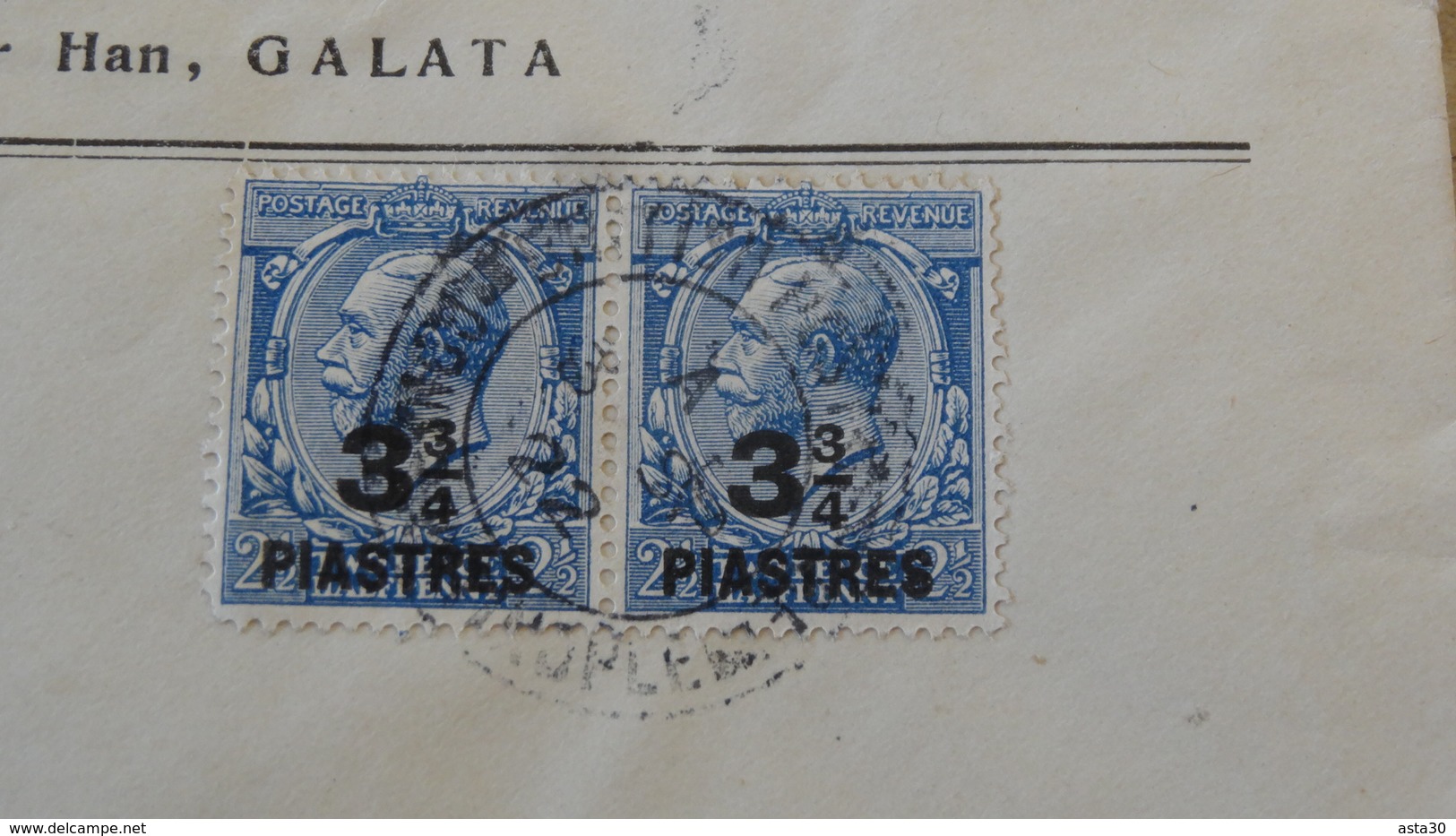 TURQUIE : LEVANT BRITANNIQUE : Enveloppe  1922 Pour Marseille - Levant Britannique