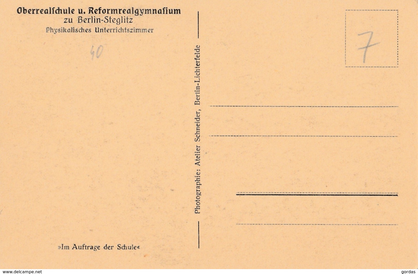 Germany - Berlin - Steglitz - Oberrealschule Und Reformrealgymnasium - Physikalisches Unterrichtszimmer - Steglitz