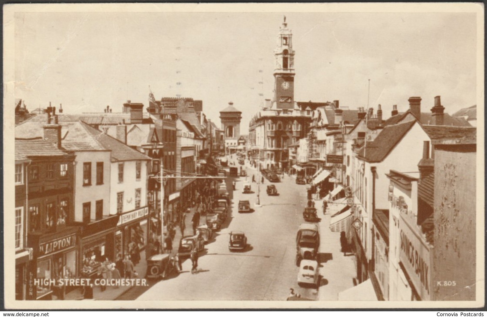 High Street, Colchester, Essex, 1954 - Valentine's Postcard - Colchester