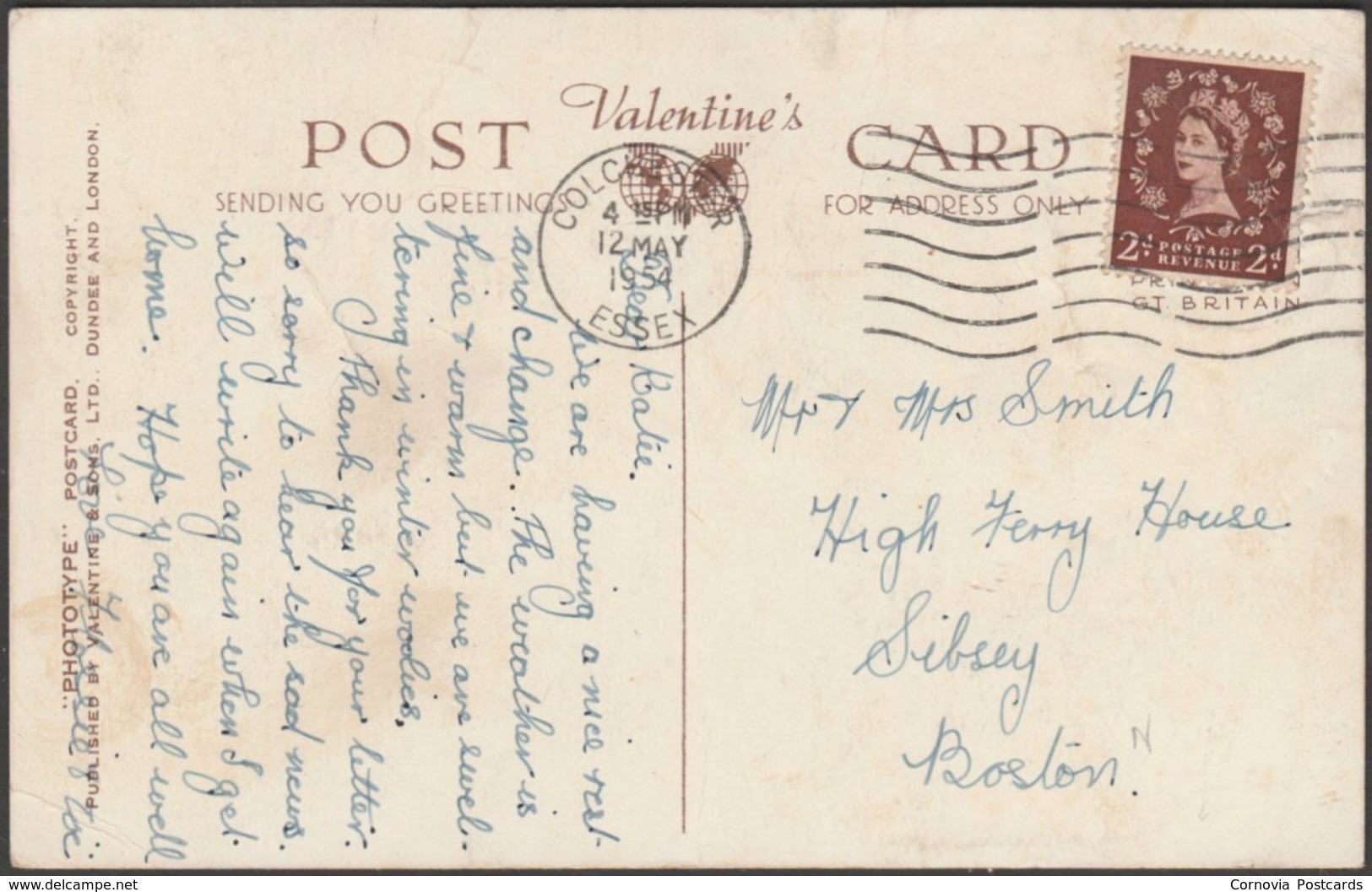 High Street, Colchester, Essex, 1954 - Valentine's Postcard - Colchester