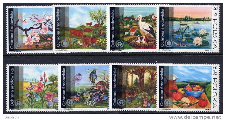 POLAND 1973 Nature Protection Set MNH / **.  Michel 2265-72 - Unused Stamps