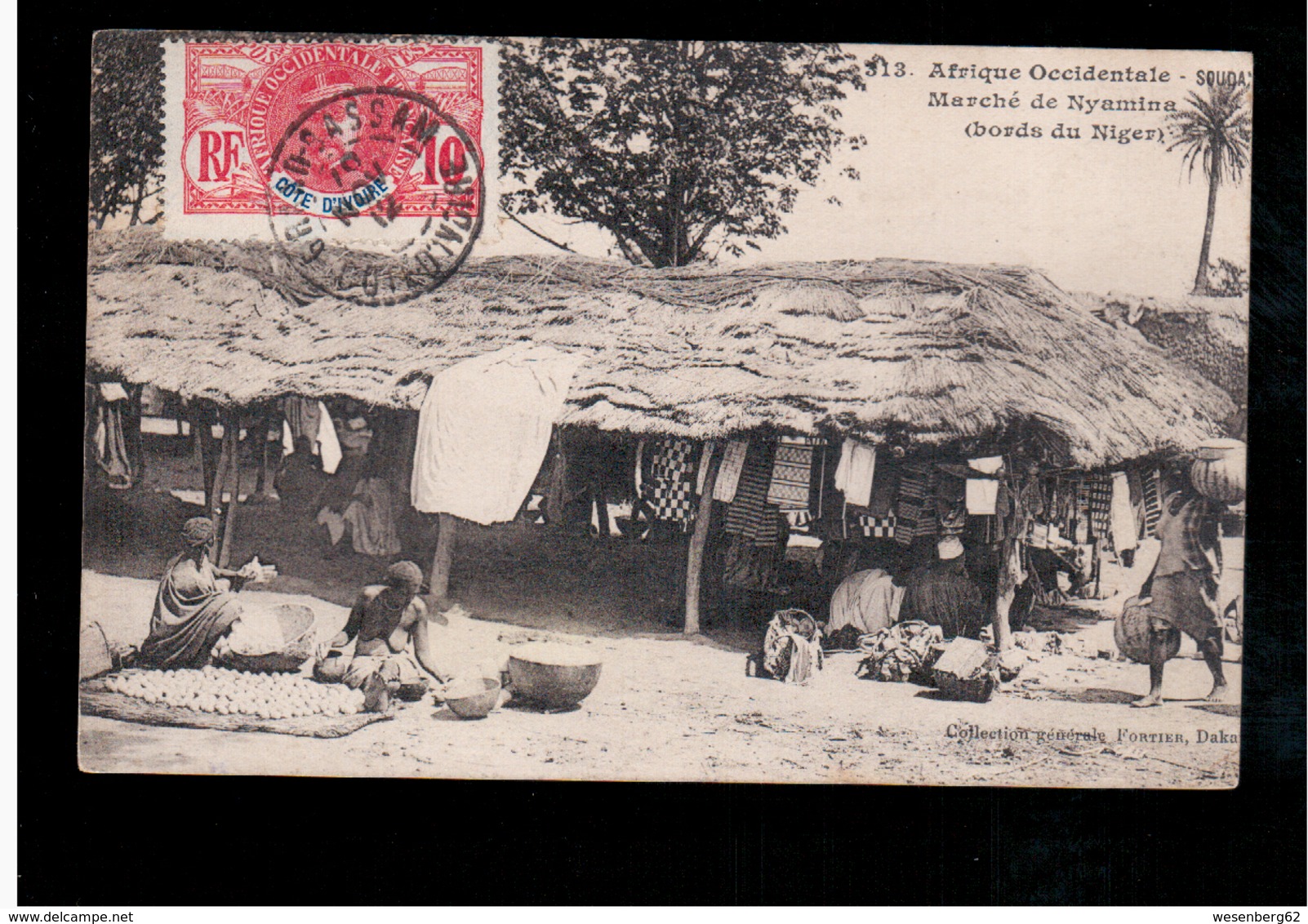 SOUDAN Afrique Occidentale, Nr 313 Marché De Nyamina (bords Du Niger) Fortier 1912 Old Postcard - Sudan