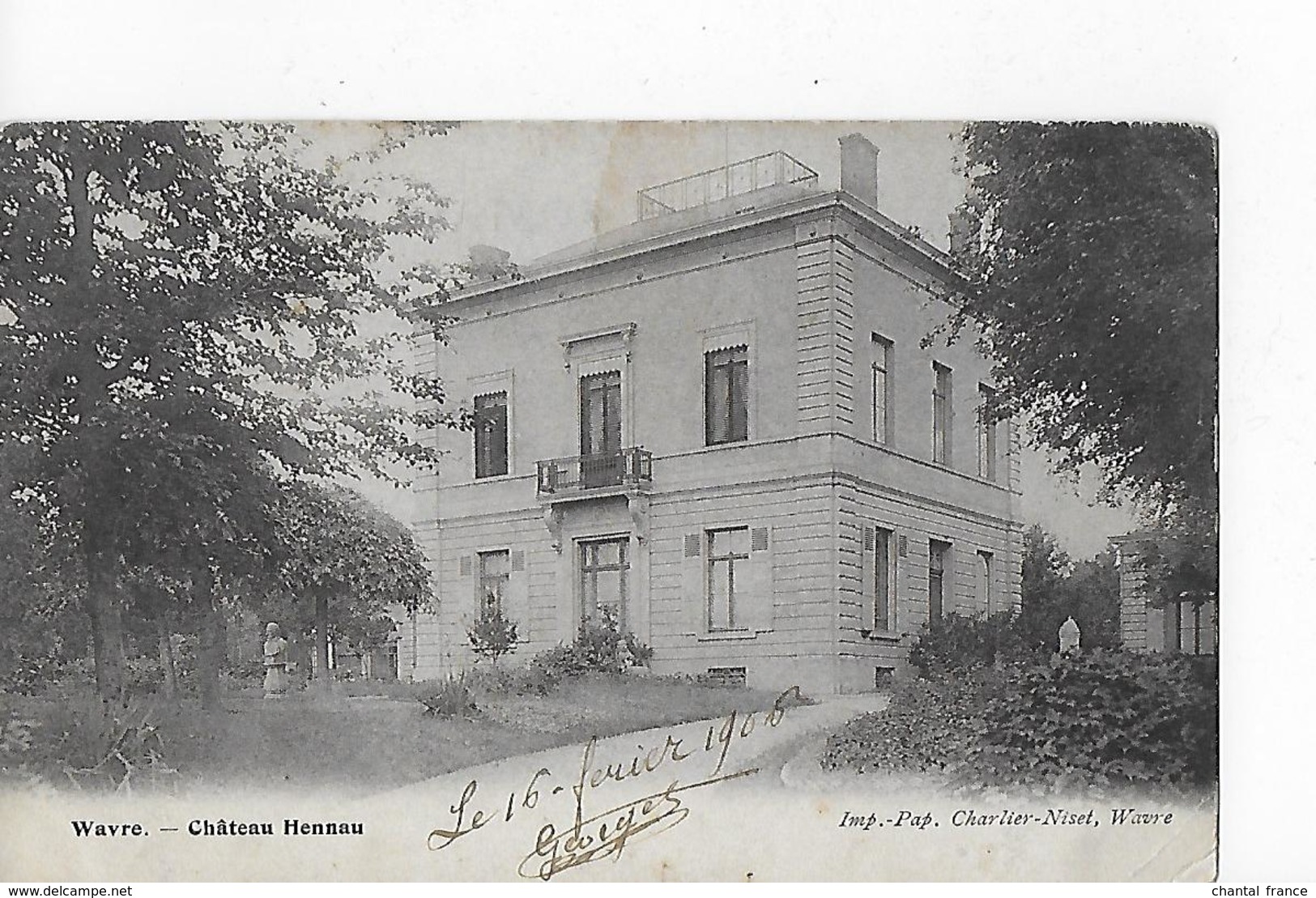 1 Cpa Wavre : Château Hennau - Wavre