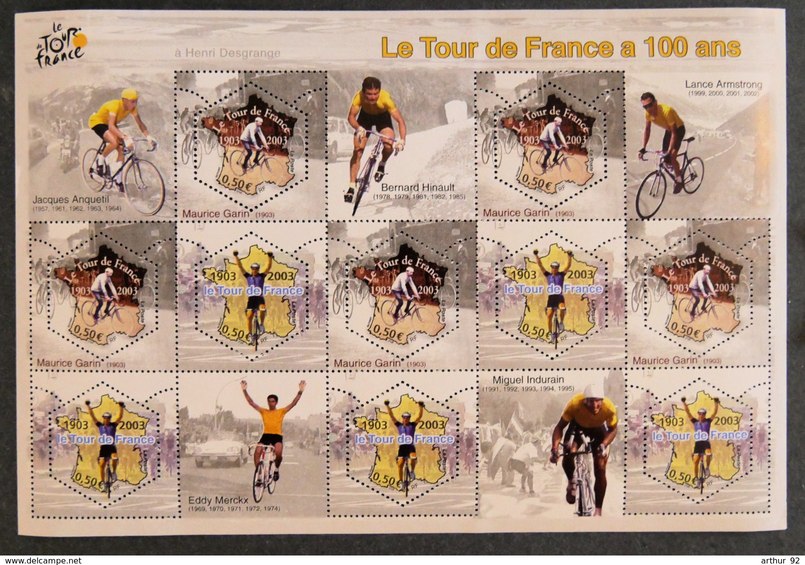 FRANCE - 2003 - YT BF 59 ** - LE TOUR DE FRANCE A 100 ANS - Mint/Hinged