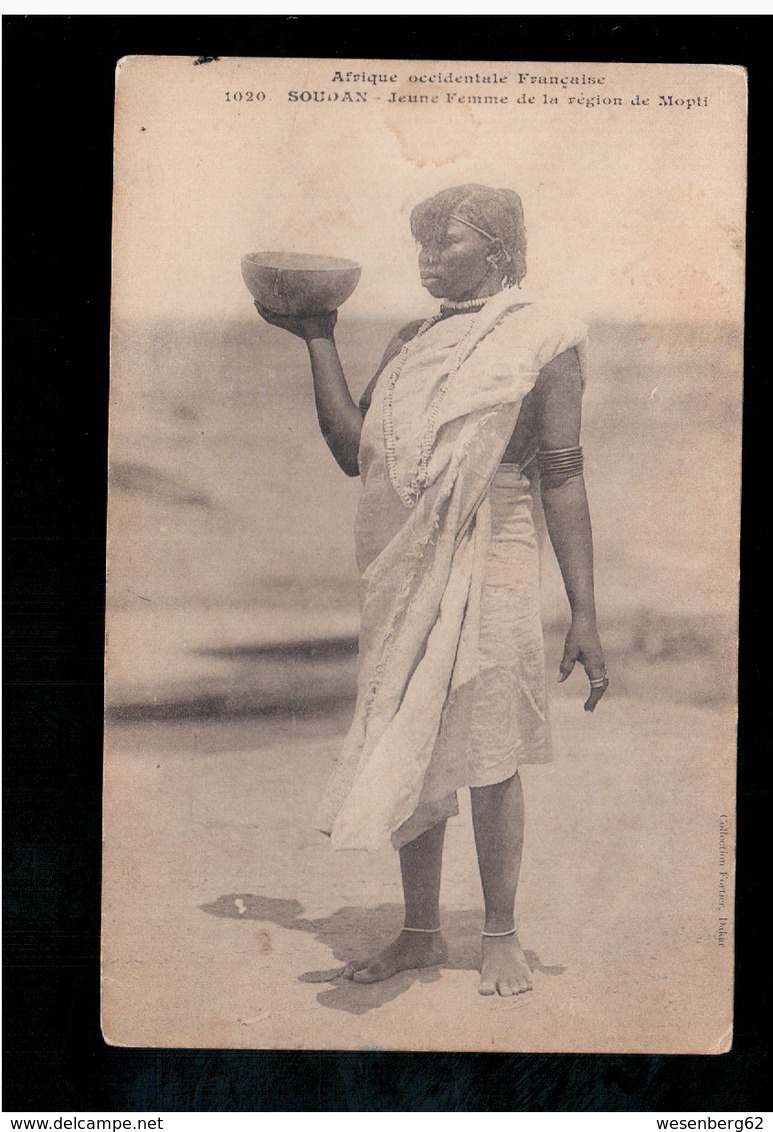 SOUDAN Afrique Occidentale Nr 1020, Jeune Femme De La Région De Mopti, Fortier Ca 1910 Old Postcard - Sudan