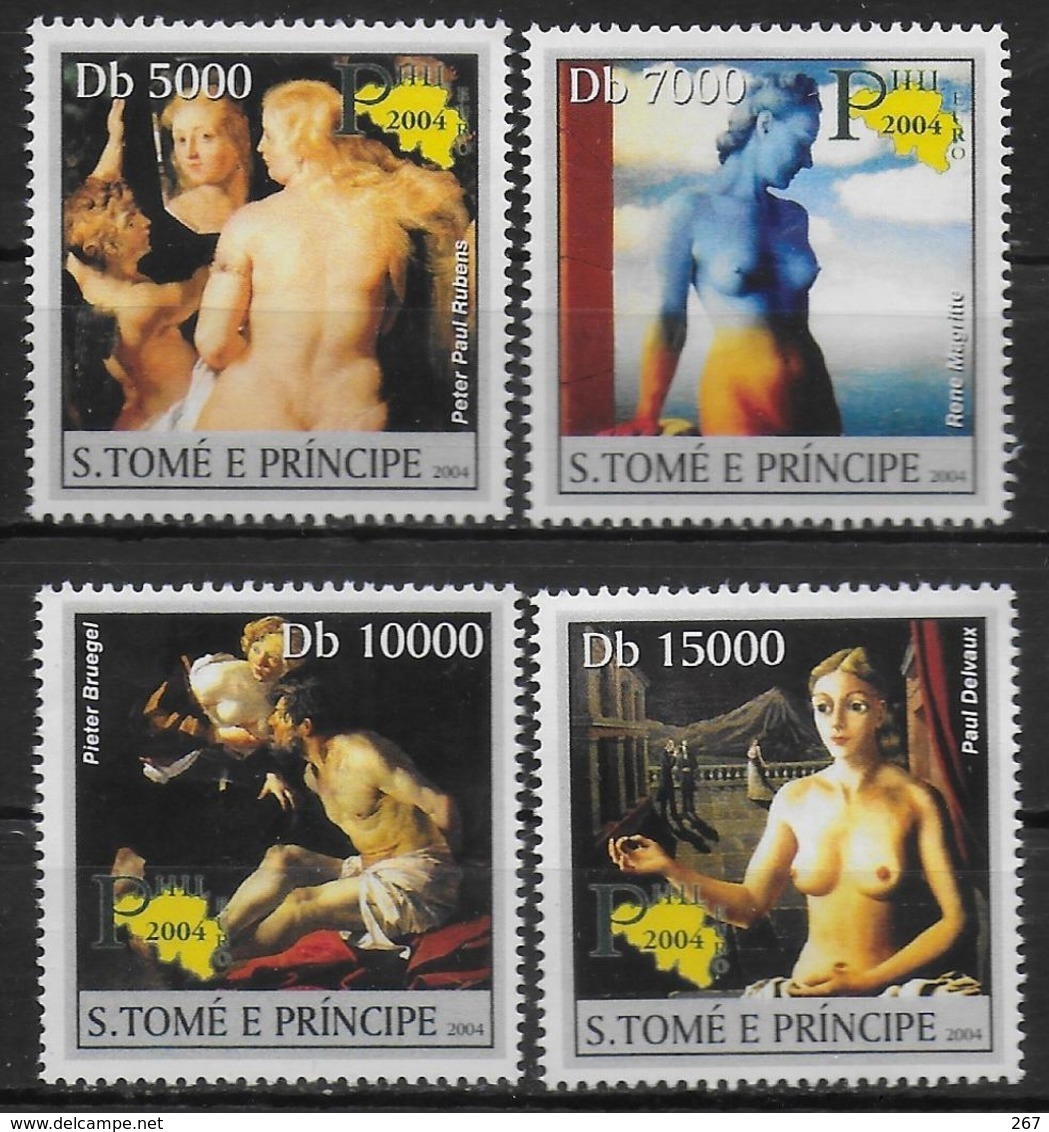 ST THOME ET PRINCE  N° 1962/65 * * ( Cote 15e )  Tableaux Nus Delvaux Bruegel Magritte Rubens - Rubens