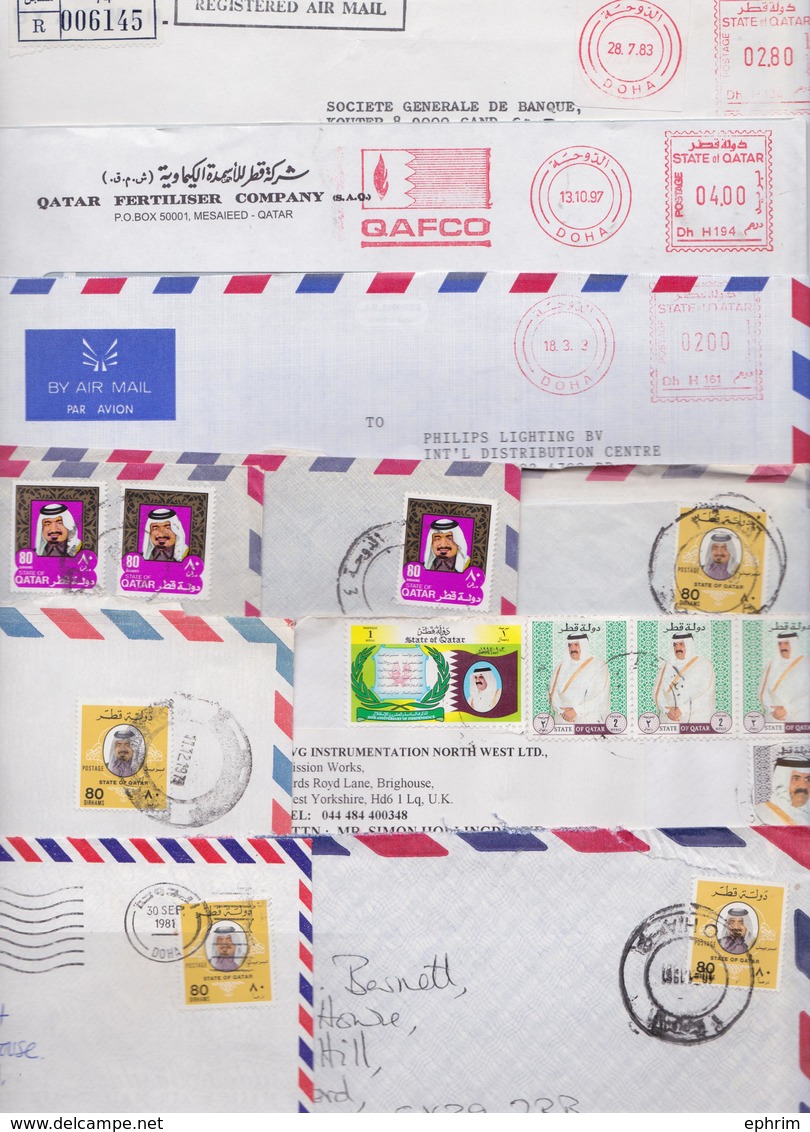 QATAR- Lot De 23 Enveloppes Commerciales - Commercial Mail Cover - Batch Of Letters Sent To Uk - Qatar