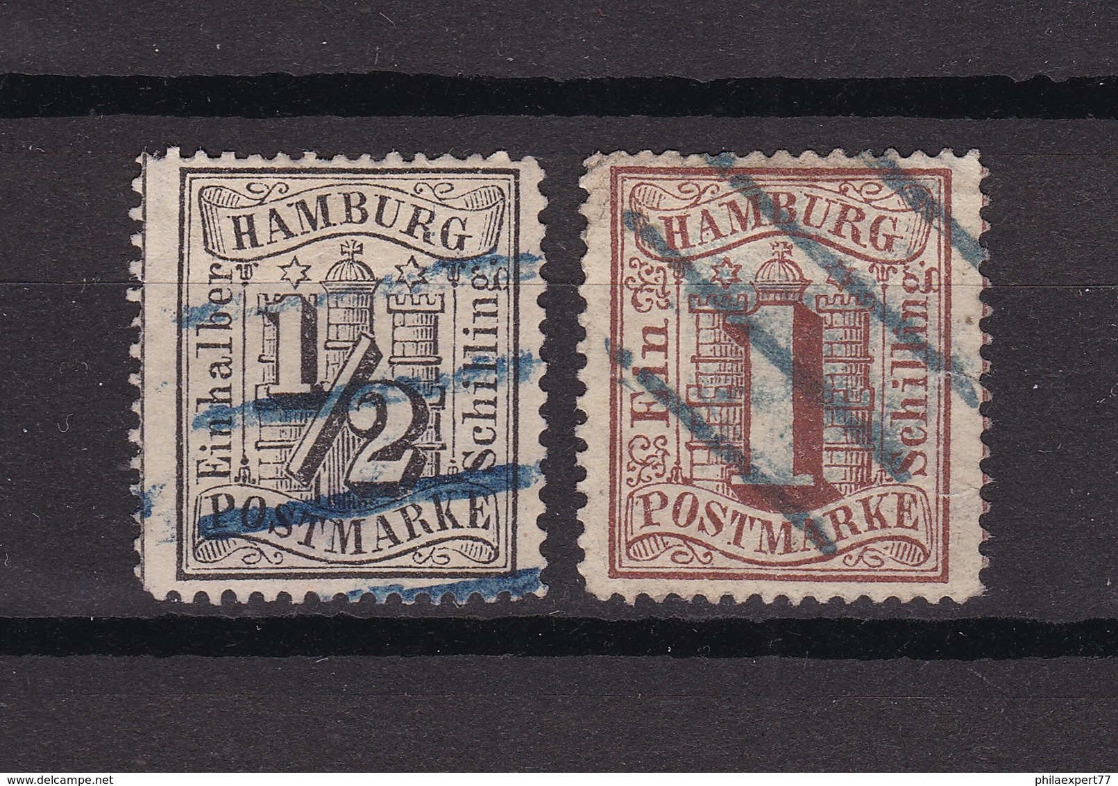 Hamburg - 1864 - Michel Nr.10/11 - Gest. - 40 Euro - Hamburg