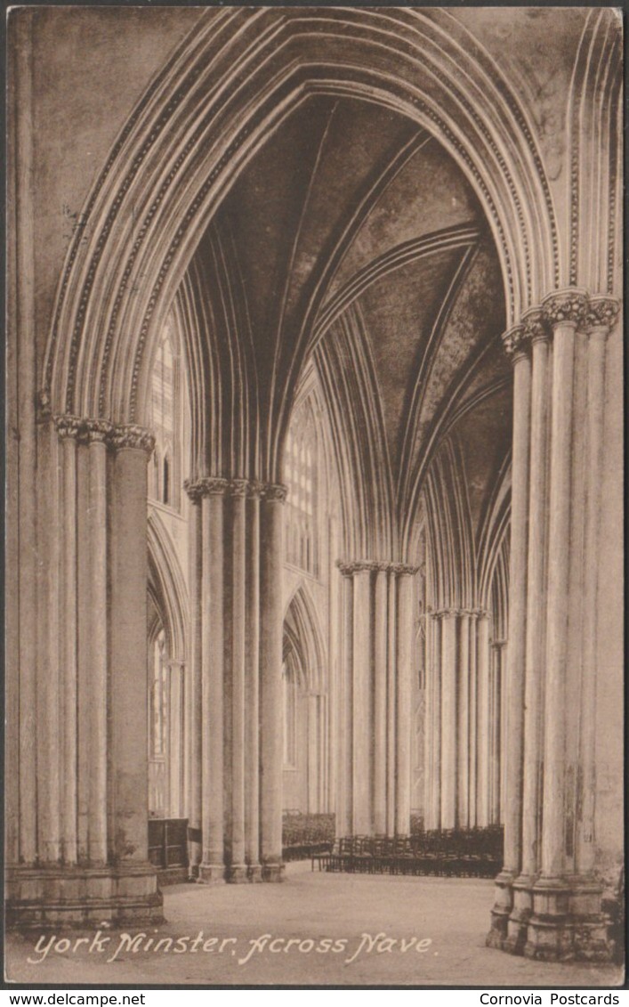 Across Nave, York Minster, Yorkshire, 1924 - Frith's Postcard - York