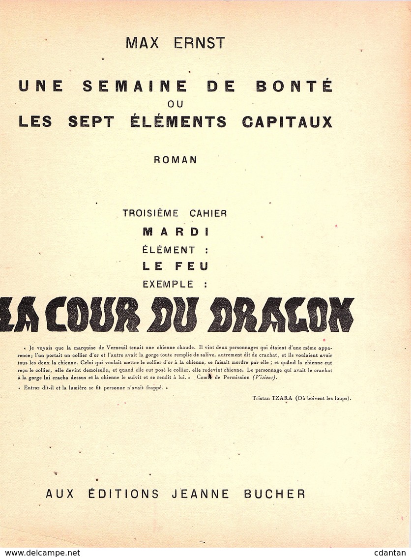 ROMAN GRAPHIQUE - SUREALISME - MAX ERNST - 48 Collages Sur Gravures (cf Expl. ) Edition Originale Numérotée RARISSIME. - Autres & Non Classés