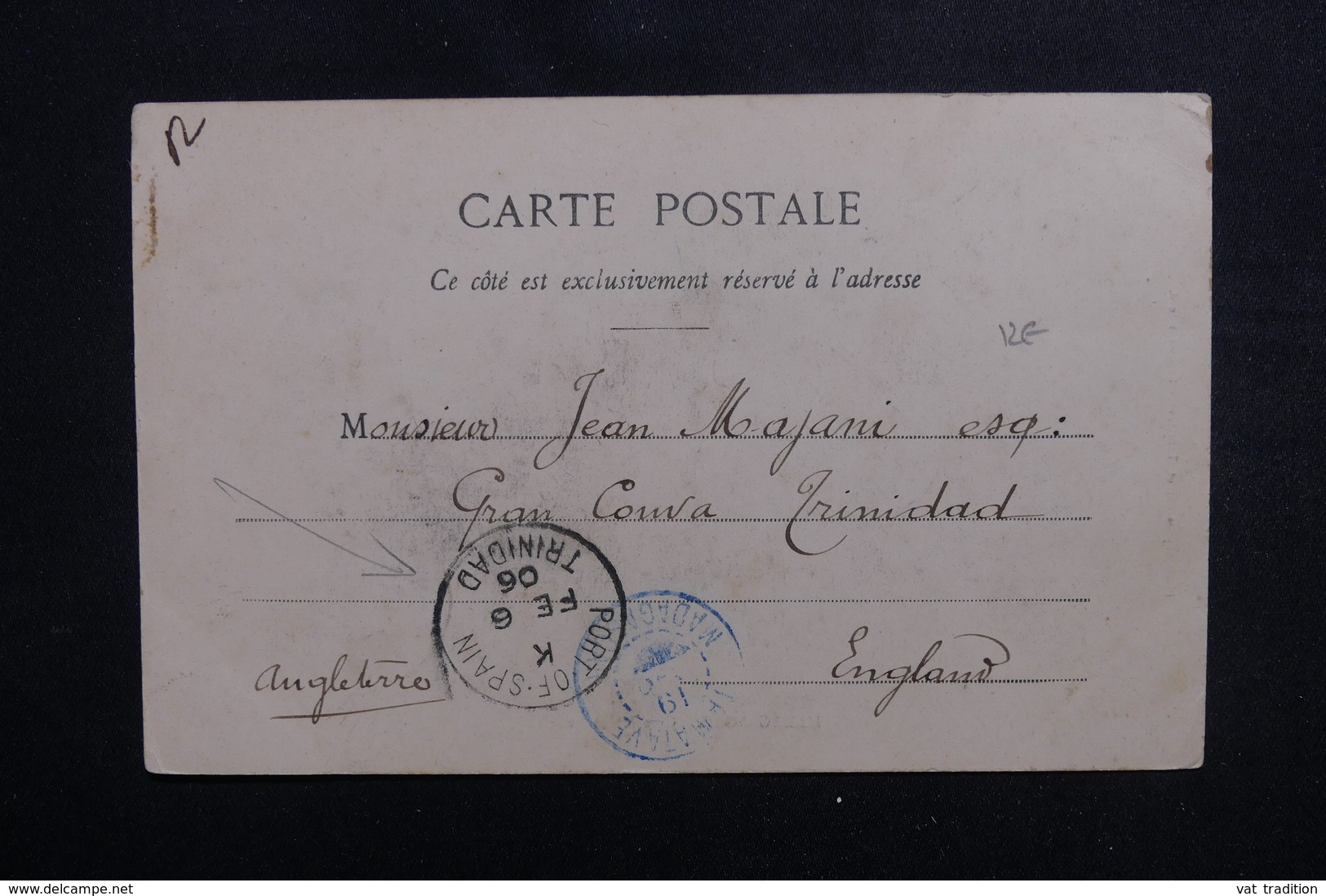 MADAGASCAR - Carte Postale Pour Trinité Et Tobago En 1906, Affranchissement Plaisant - L 50419 - Briefe U. Dokumente