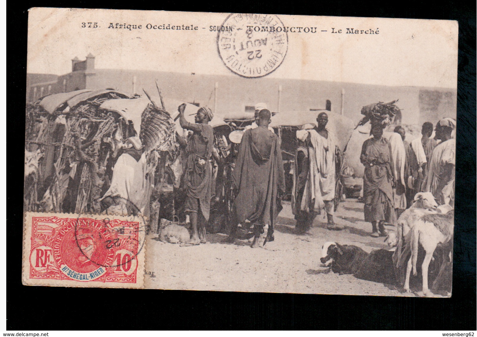 SOUDAN Afrique Occidentale Nr 375 Tombouctou - Le Marché, Fortier 1908 Old Postcard - Sudan